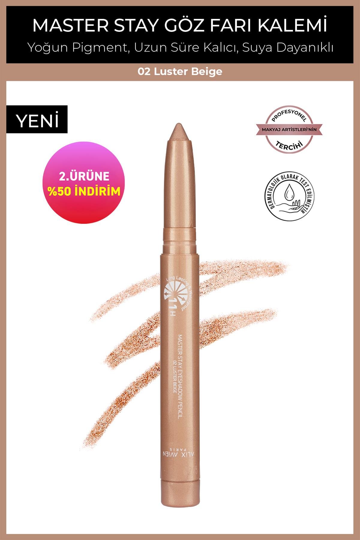 Suya Dayanıklı 11 Saat Kalıcı Yoğun Pigmentli Kremsi Göz Kalem Farı - Master Stay 02 Luster Beige