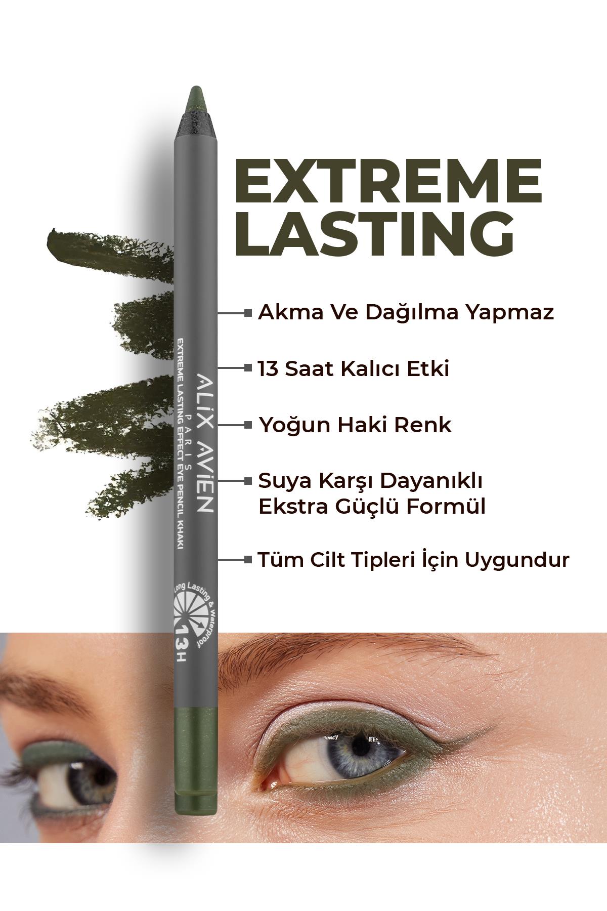 Suya Dayanıklı Haki Göz Kalemi - 13 Saat Kalıcı Etki -  Extreme Lasting Effect Eye Pencil Khaki