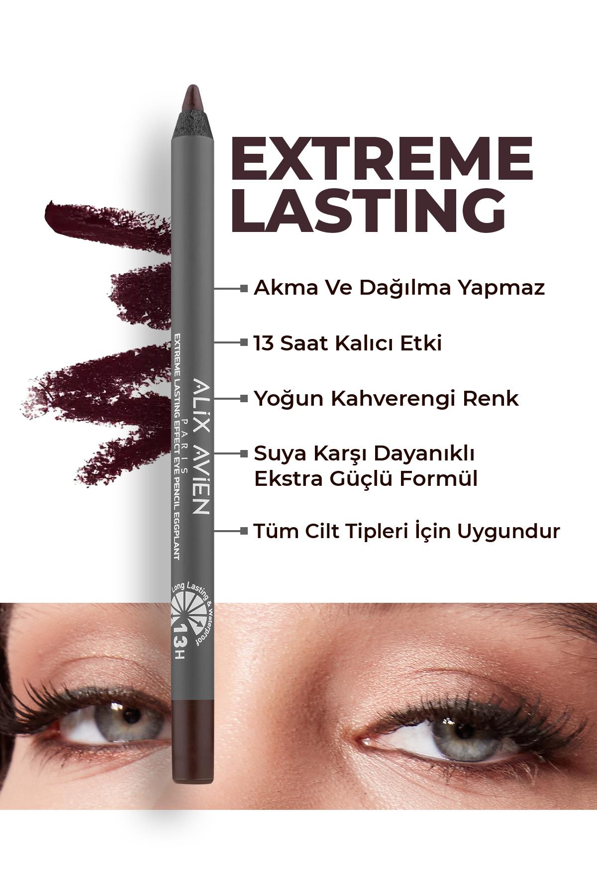 Suya Dayanıklı Kahverengi Göz Kalemi - 13 Saat Kalıcı Etki - Extreme Lasting Effect Eye Pencil Eggplant