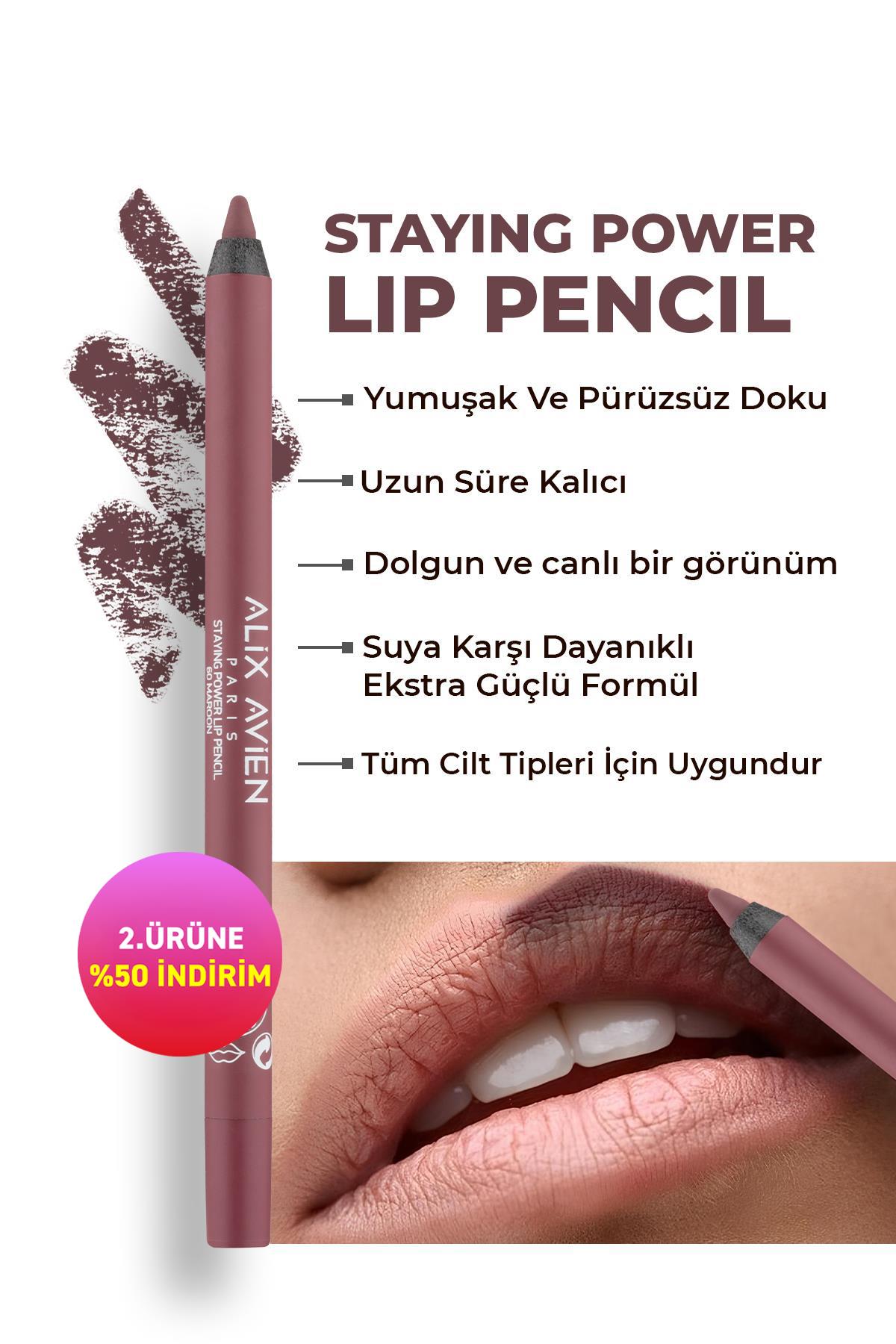 Suya Dayanıklı Uzun Süre Kalıcı Yumuşak Dudak Kalemi - Staying Power Lip Pencil 60 Maroon