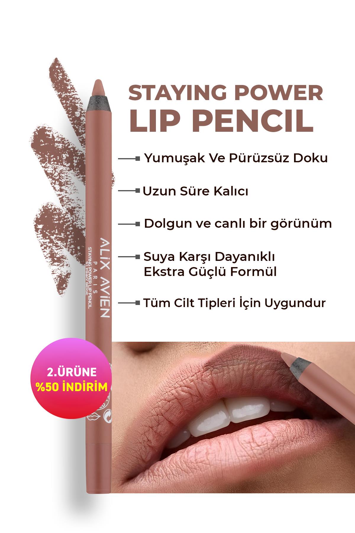 Suya Dayanıklı Uzun Süre Kalıcı Yumuşak Dudak Kalemi - Staying Power Lip Pencil 51 Pinky Beige