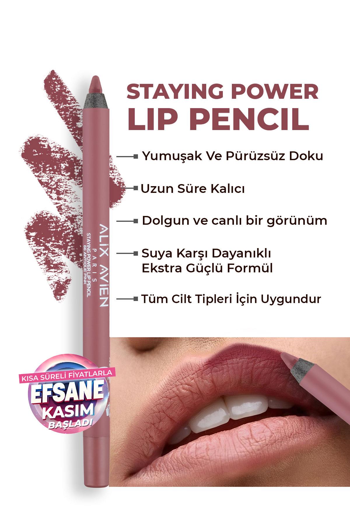 Suya Dayanıklı Uzun Süre Kalıcı Yumuşak Dudak Kalemi - Staying Power Lip Pencil 66 Antique Pink