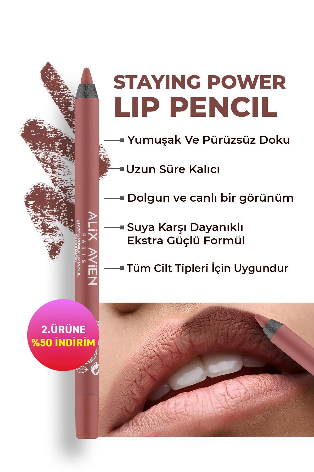Suya Dayanıklı Uzun Süre Kalıcı Yumuşak Dudak Kalemi - Staying Power Lip Pencil 55 Cinnamon
