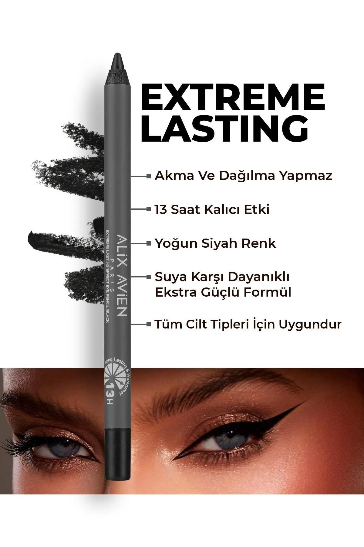 Uzun Süre Kalıcı Hacimli Kirpik Etkili Suya Dayanıklı Yoğun Pigmentli Kremsi Göz Makyaj Seti