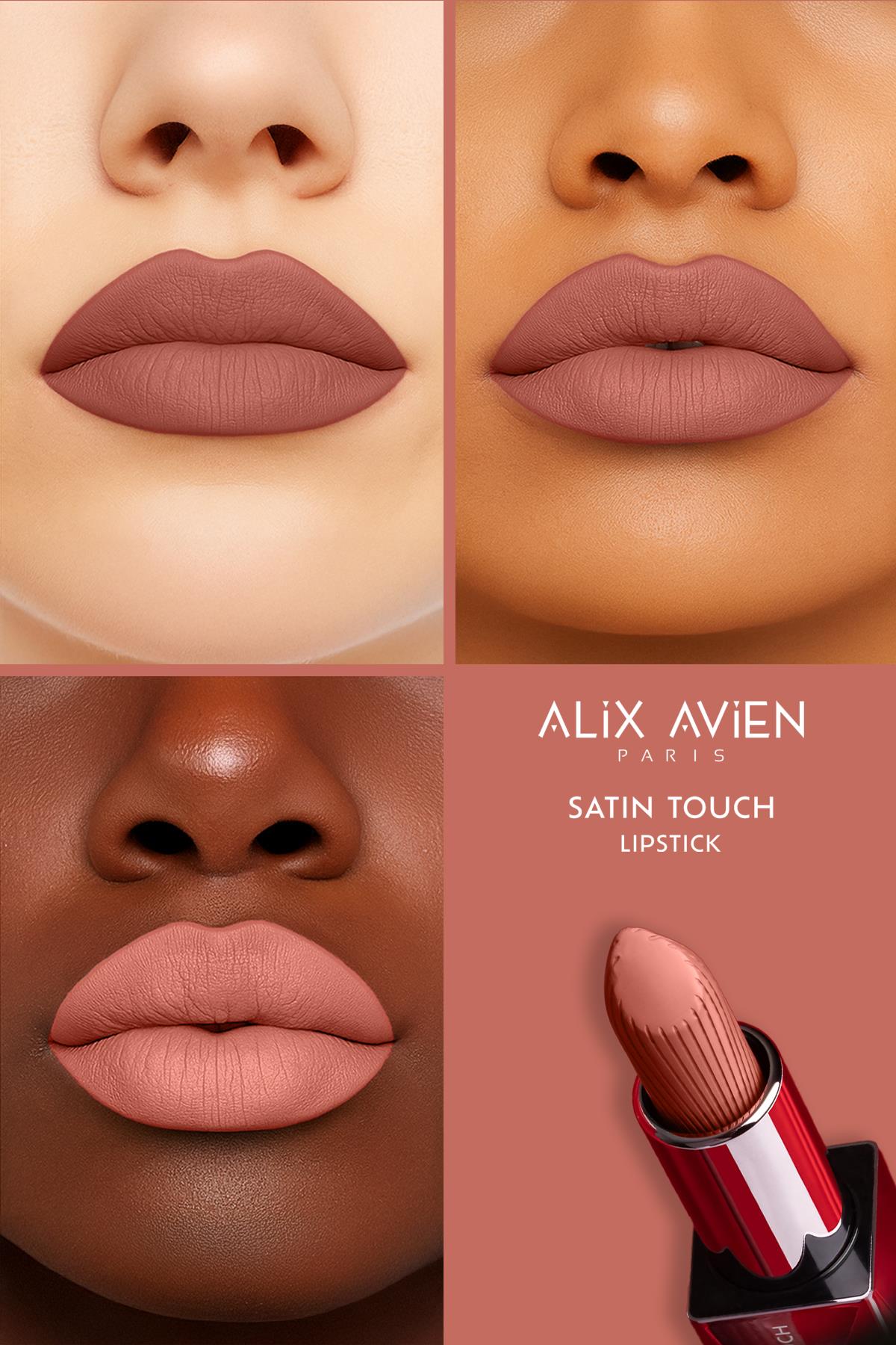 Uzun Süre Kalıcı Nemlendirici Pürüzsüz Etkili Yarı Mat Ruj - Satin Touch Lipstick 801 Pastel Apricot