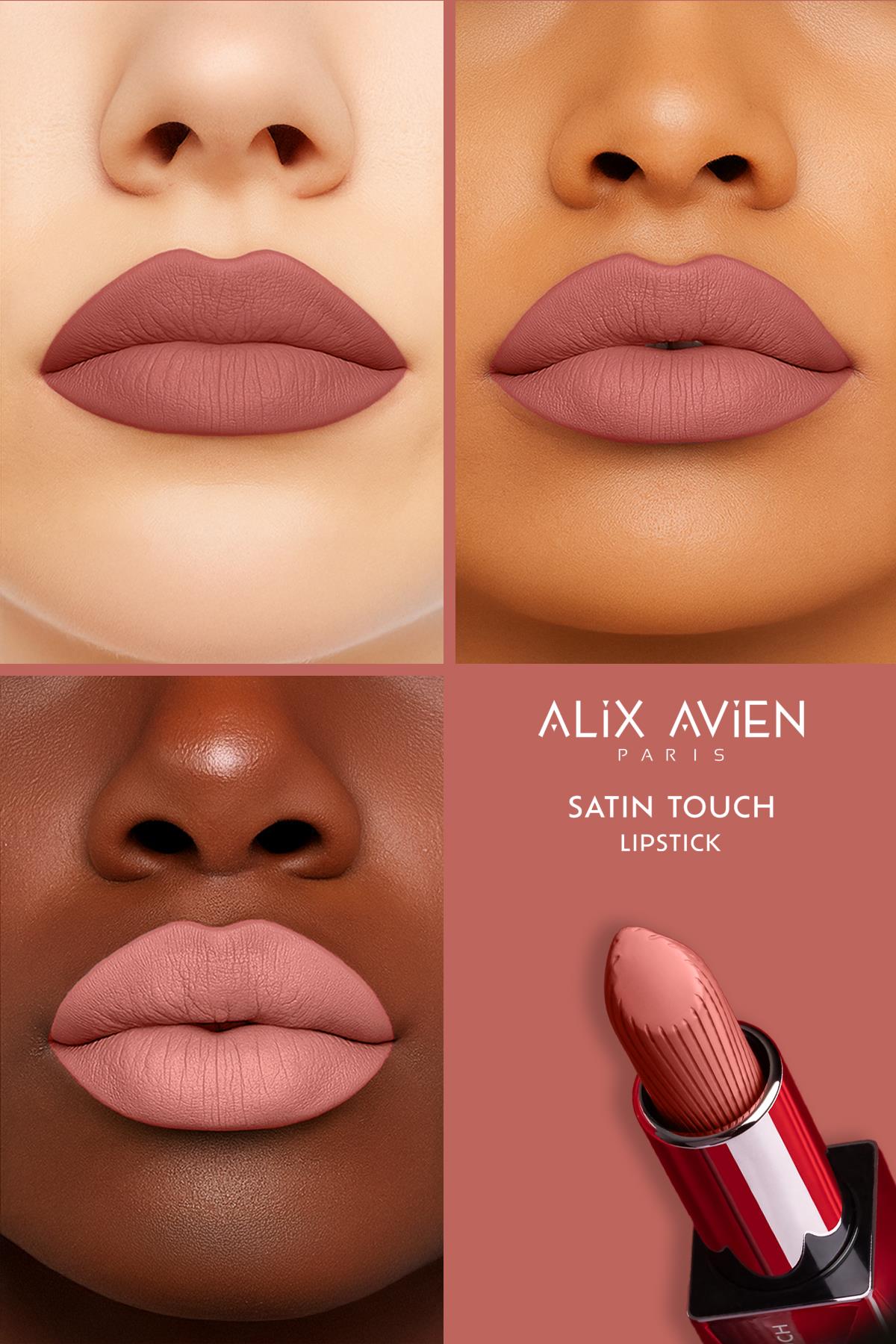 Uzun Süre Kalıcı Nemlendirici Pürüzsüz Etkili Yarı Mat Ruj - Satin Touch Lipstick 802 Satin Peach