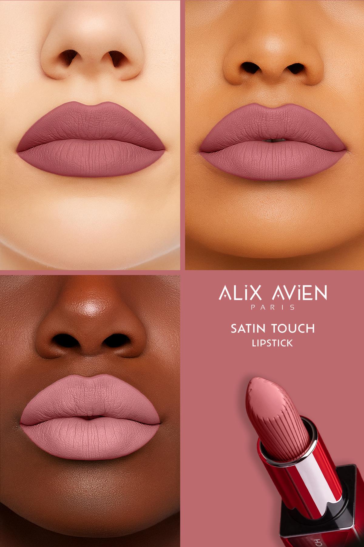 Uzun Süre Kalıcı Nemlendirici Pürüzsüz Etkili Yarı Mat Ruj - Satin Touch Lipstick 809 Roasted Pink