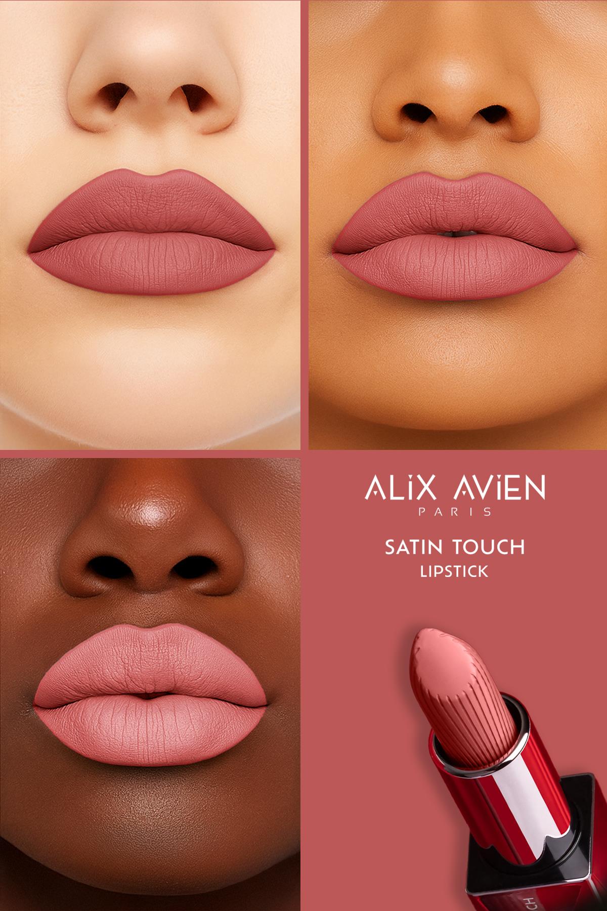 Uzun Süre Kalıcı Nemlendirici Pürüzsüz Etkili Yarı Mat Ruj - Satin Touch Lipstick 805 Cotton Rose