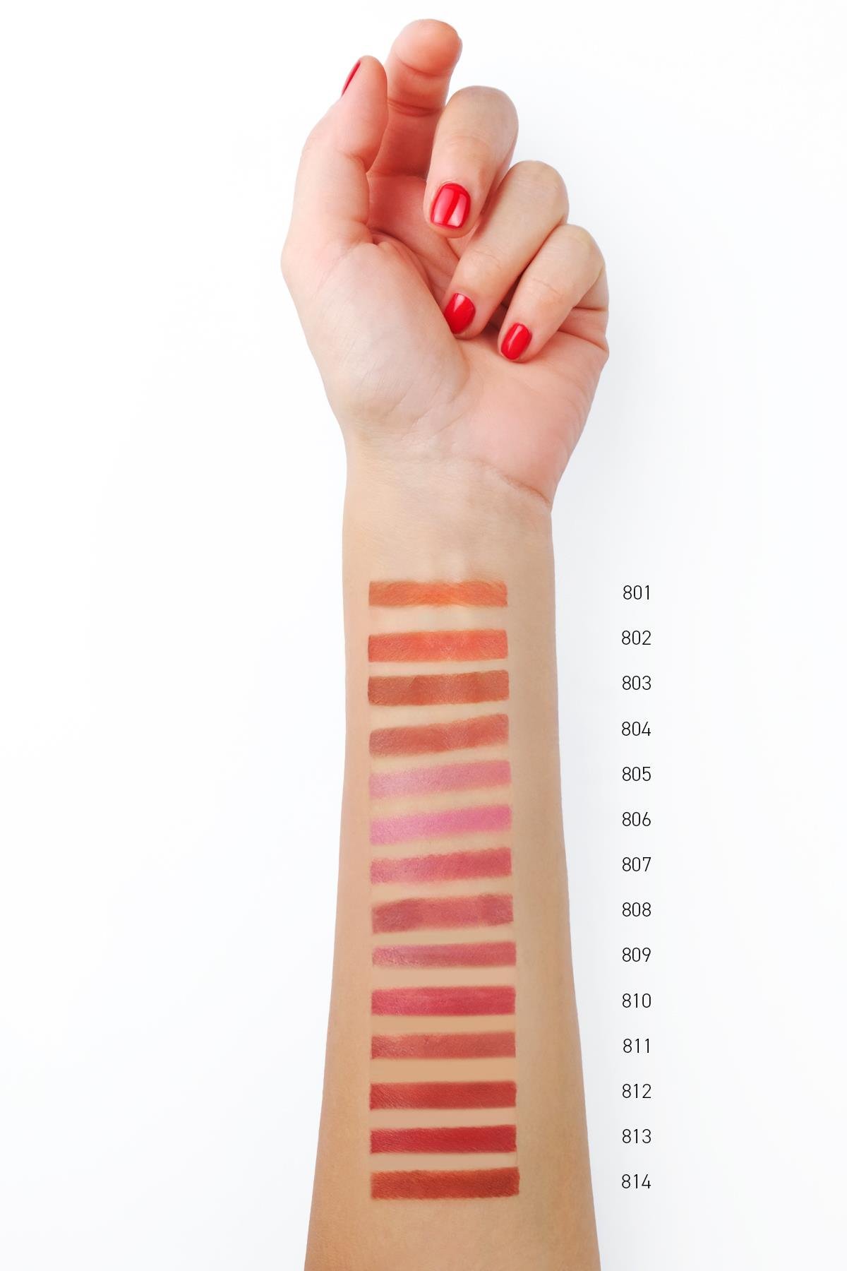 Uzun Süre Kalıcı Nemlendirici Pürüzsüz Etkili Yarı Mat Ruj - Satin Touch Lipstick 802 Satin Peach