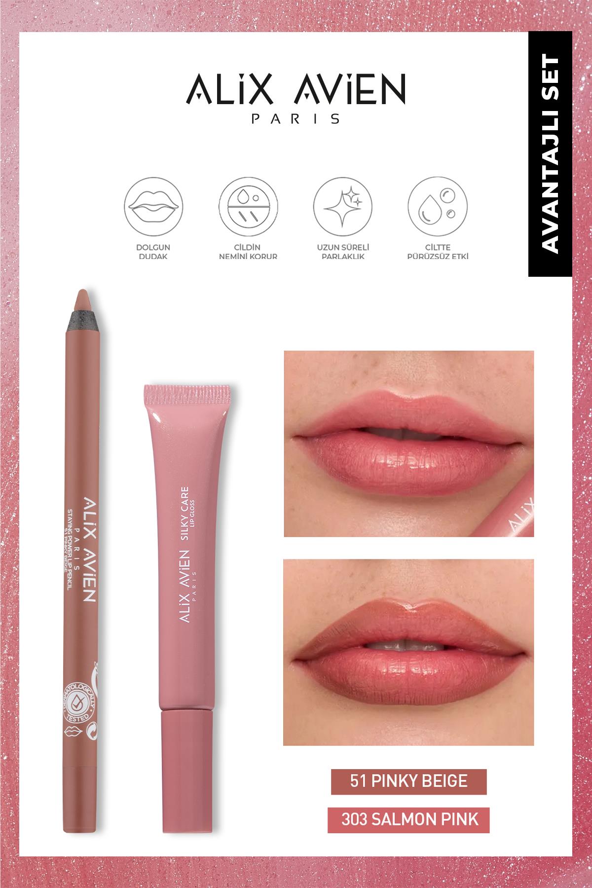 Uzun Süre Kalıcı Suya Dayanıklı Dudak Nemlendiricili Dolgunlaştırıcı Lipgloss ve Lipliner Seti 04
