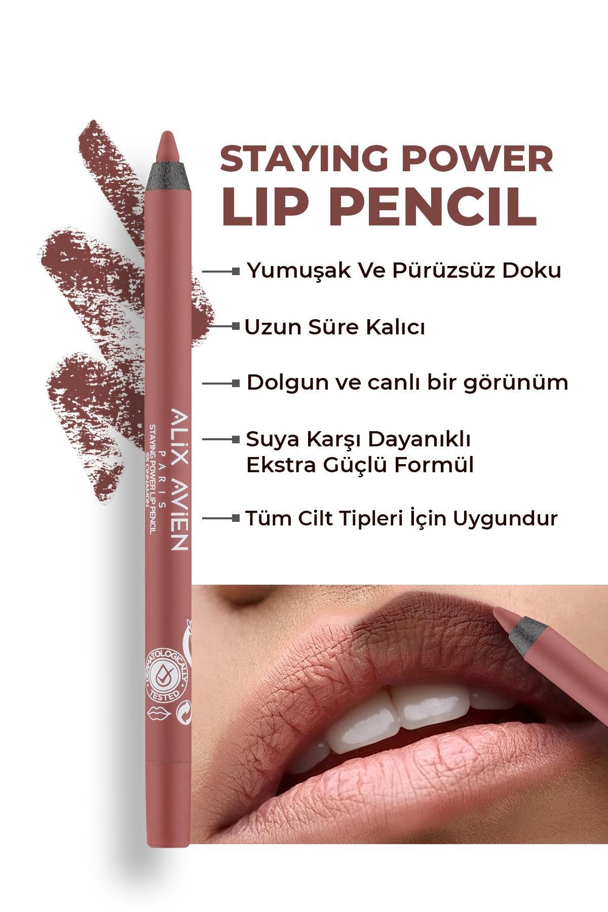 Uzun Süre Kalıcı Suya Dayanıklı Dudak Kalemi - Staying Power Lip Pencil 55 Cinnamon