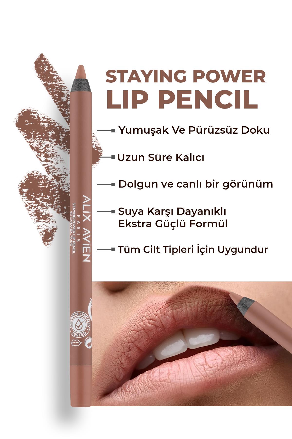 Uzun Süre Kalıcı Suya Dayanıklı Dudak Kalemi - Staying Power Lip Pencil 52 Caramel Nude
