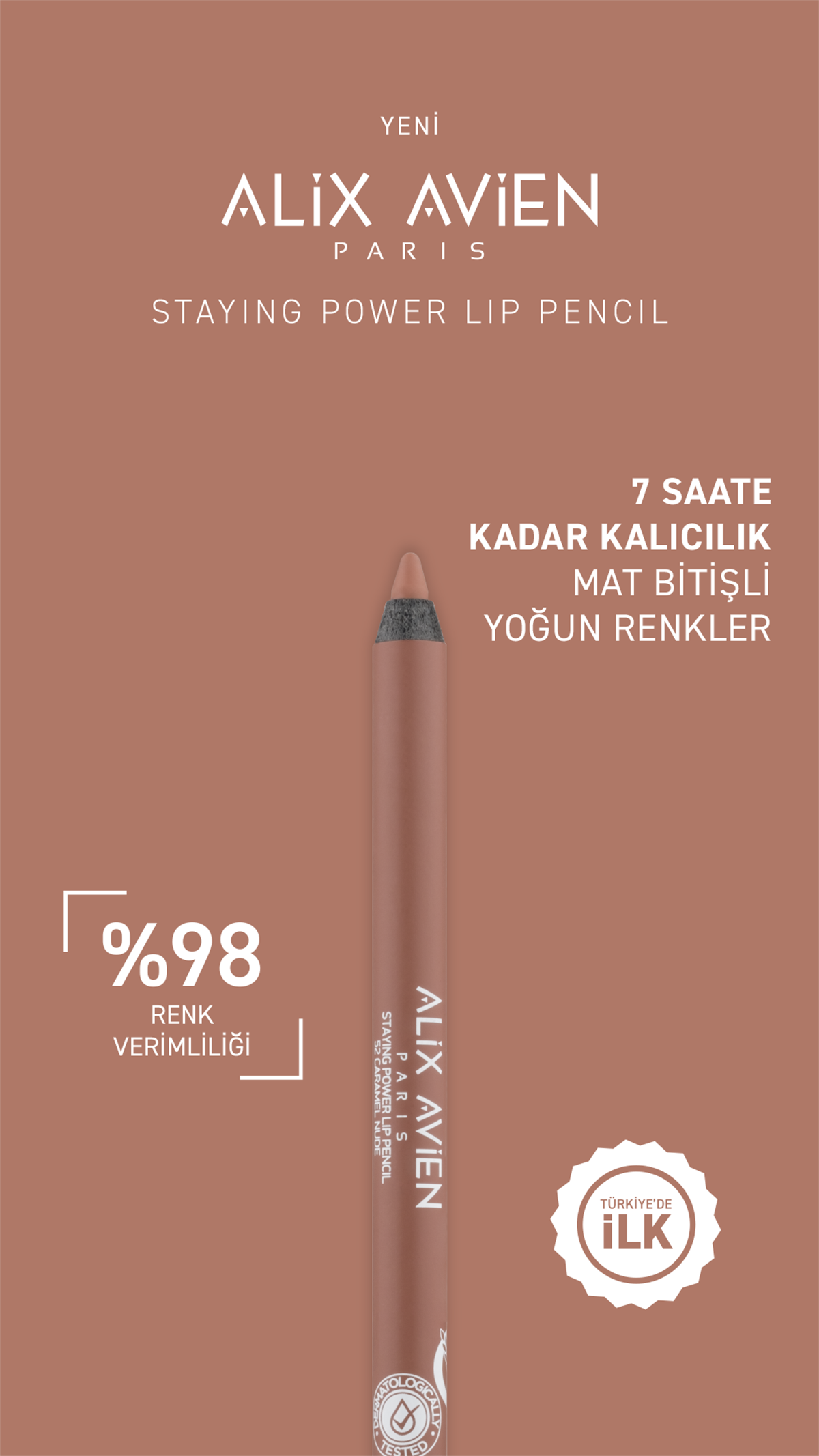 Uzun Süre Kalıcılığa Sahip Suya Dayanıklı Dudak Kalemi – Staying Power Lip Pencil 52 Caramel Nude