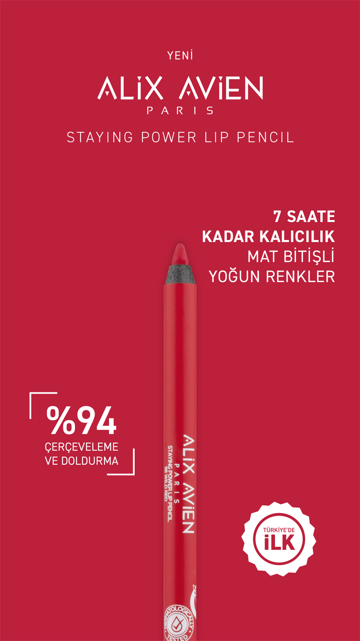 Uzun Süre Kalıcılığa Sahip Suya Dayanıklı Dudak Kalemi – Staying Power Lip Pencil 56 Wild Red