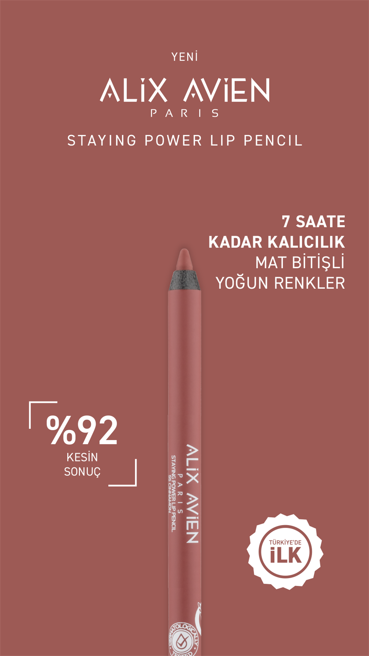 Uzun Süre Kalıcılığa Sahip Suya Dayanıklı Dudak Kalemi – Staying Power Lip Pencil 55 Cinnamon