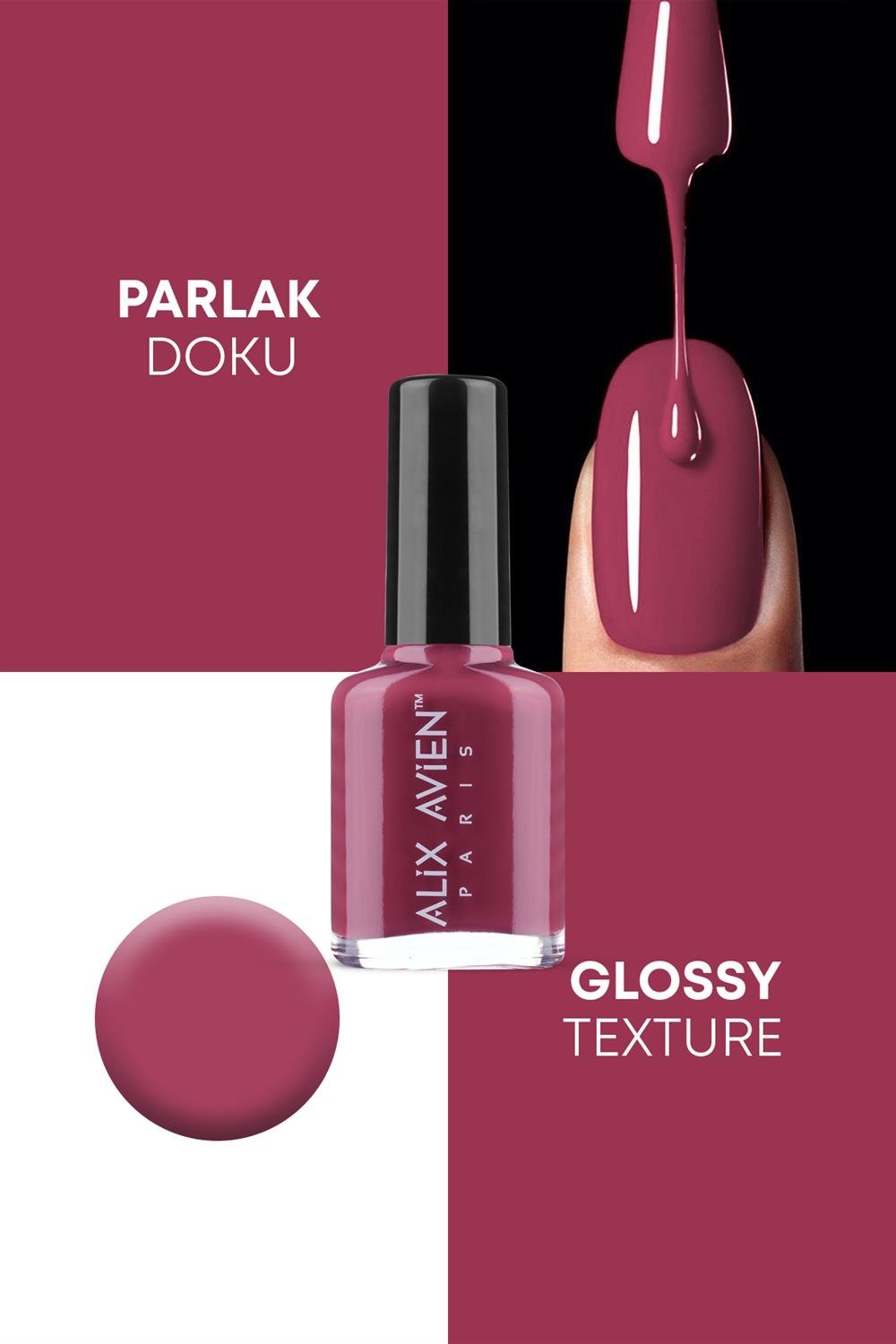Vişne Rengi Oje 98 - Uzun Süreli Kalıcılık Hızlı Kuruma - Nail Lacquer 98