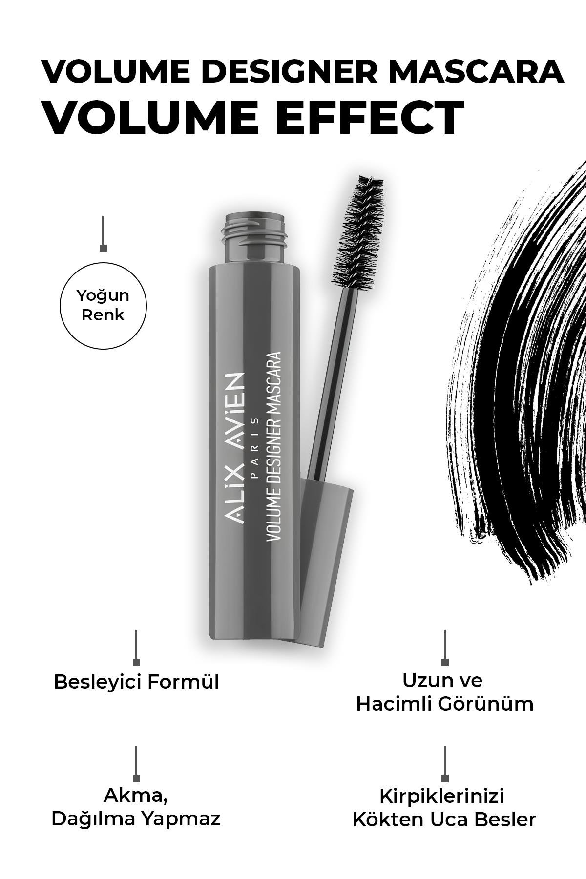 Volume Designer Mascara-Kat Kat Uygulanabilir Formül-Hacimli ve Dolgun Kirpikler