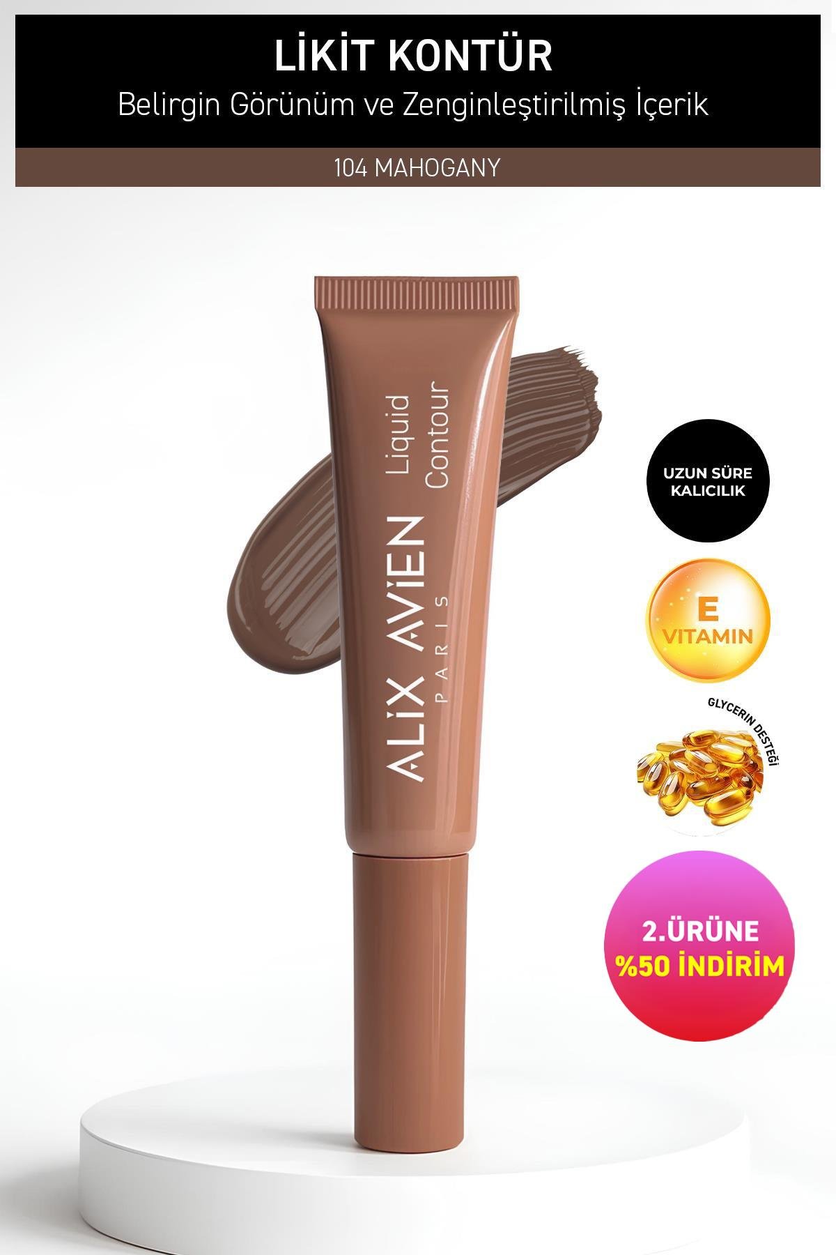 Yaşlanma Karşıtı E Vitaminli Nemlendiren Kremsi Likit Kontür - Liquid Contour 104 Mahogany