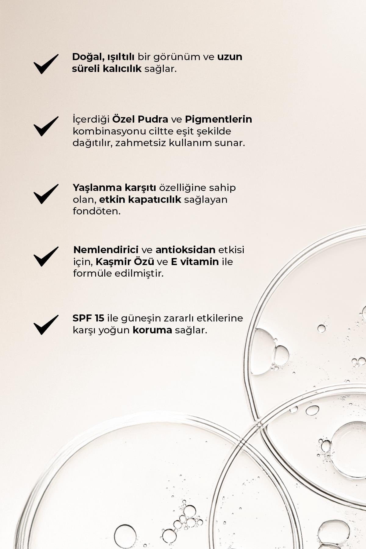 Yaşlanma Karşıtı Vitamin İçeren Nemlendirici SPF15+ Fondöten - Anti Aging Foundation 507 Natural Buf