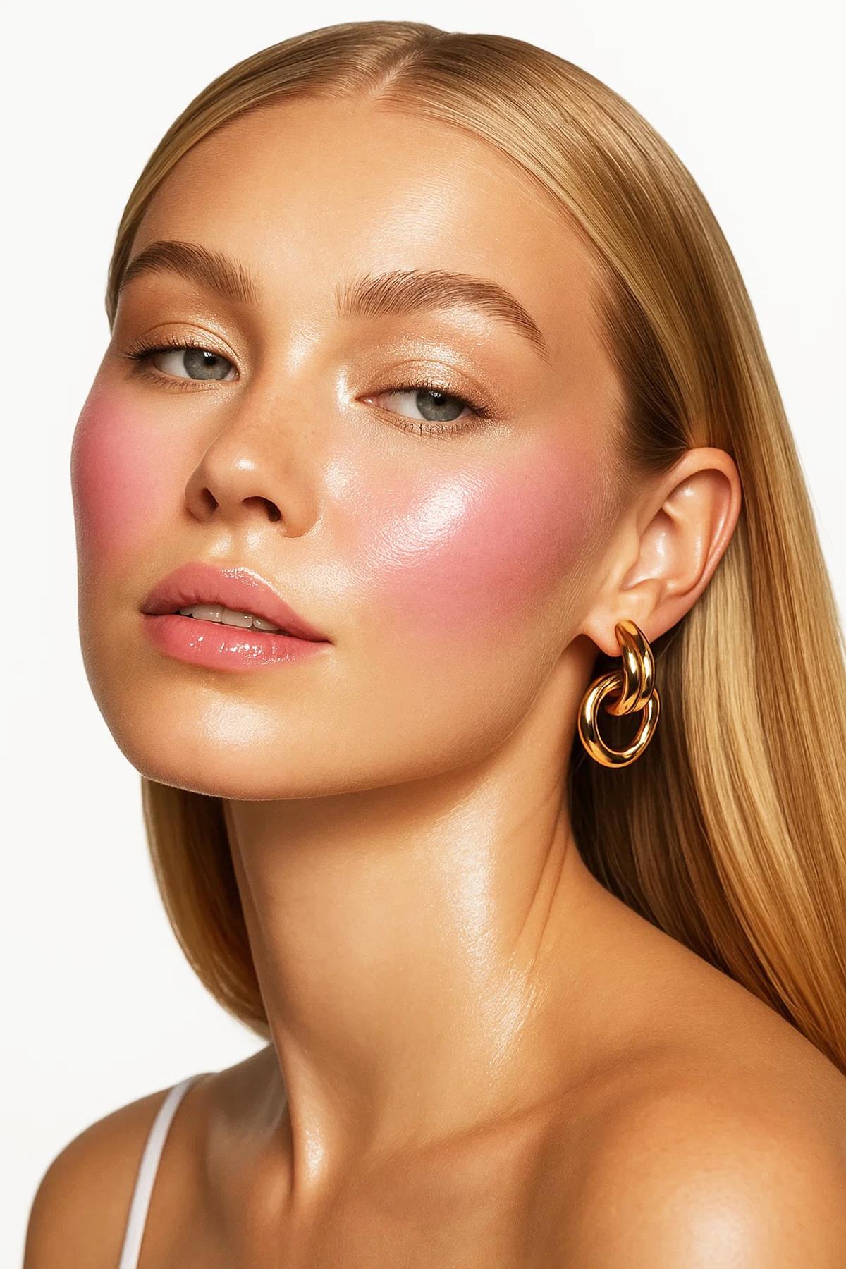 Yoğun Pigmentli E Vitaminli Mat Bitişli Kremsi Likit Allık - Liquid Blusher 02 Elegant Pink