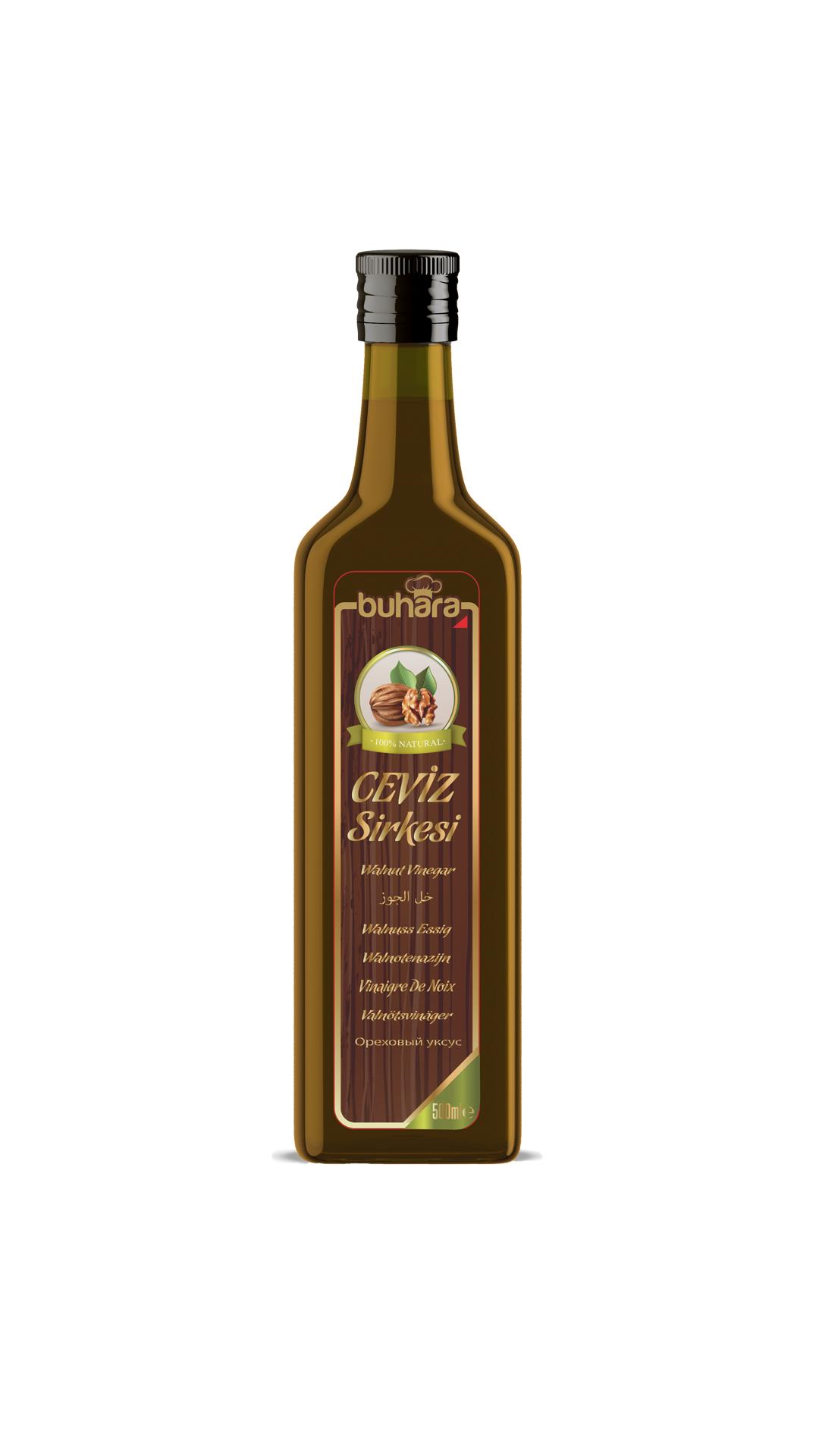 BUHARA 100% DOĞAL CEVİZ SİRKESİ CAM ŞİŞE 500 ML - BUHARA