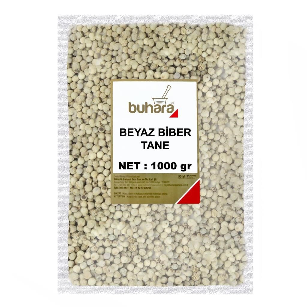 BUHARA BEYAZ BİBER TANE 1000 GR - BUHARA BAHARAT