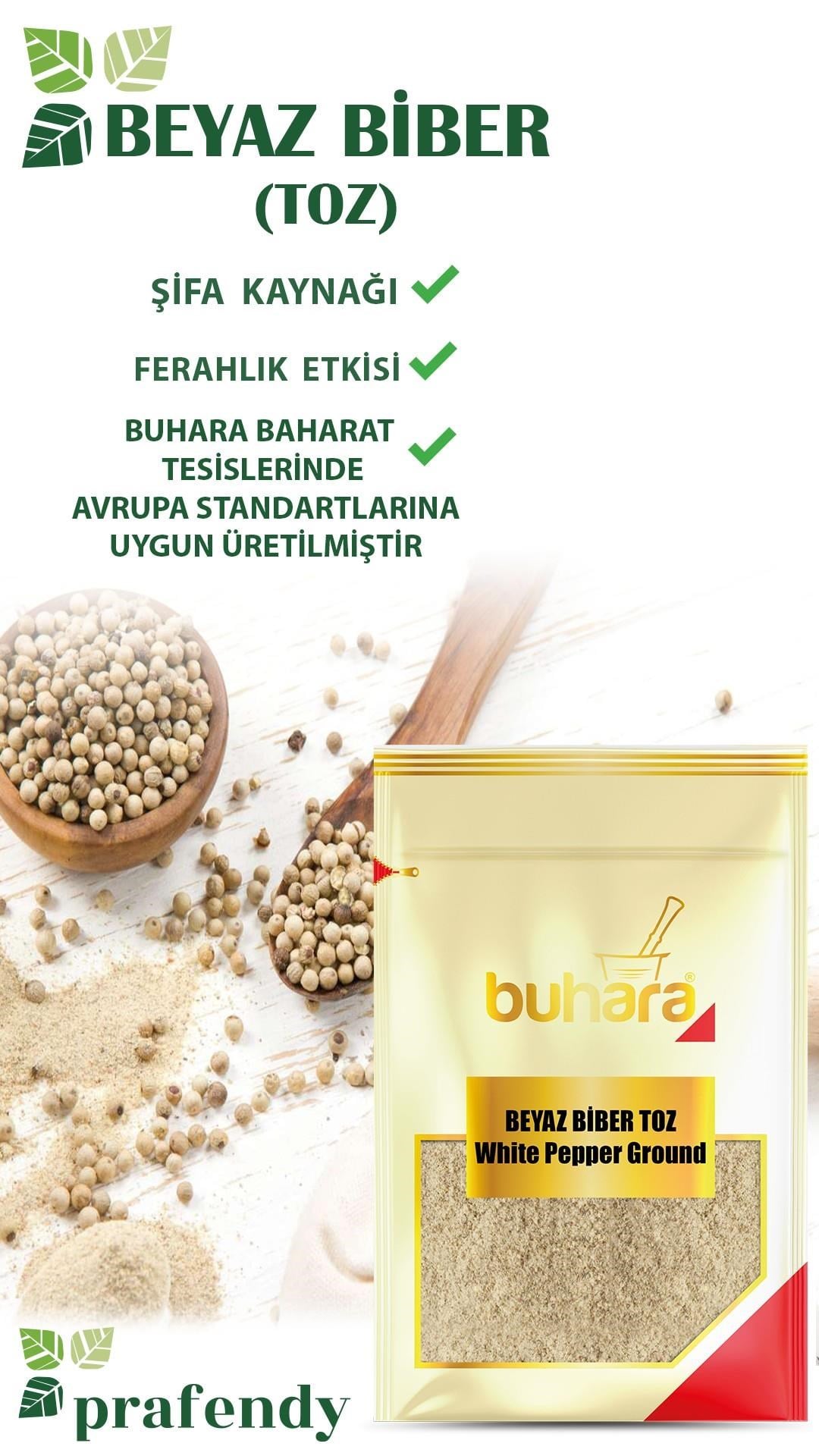 BUHARA BEYAZ BİBER TOZ 50 GR - BUHARA BAHARAT