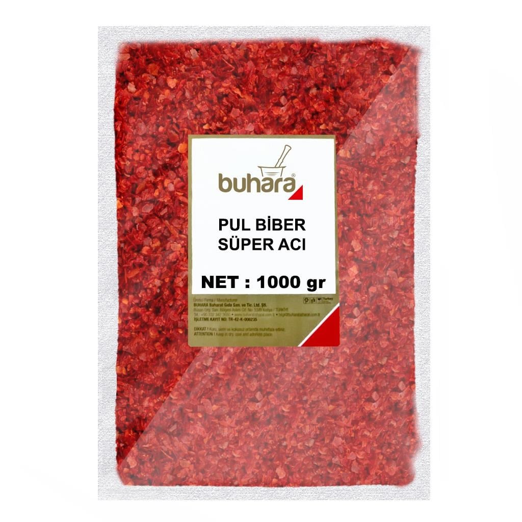 BUHARA SÜPER ACI PULBİBER 1000 GR  - BUHARA BAHARAT
