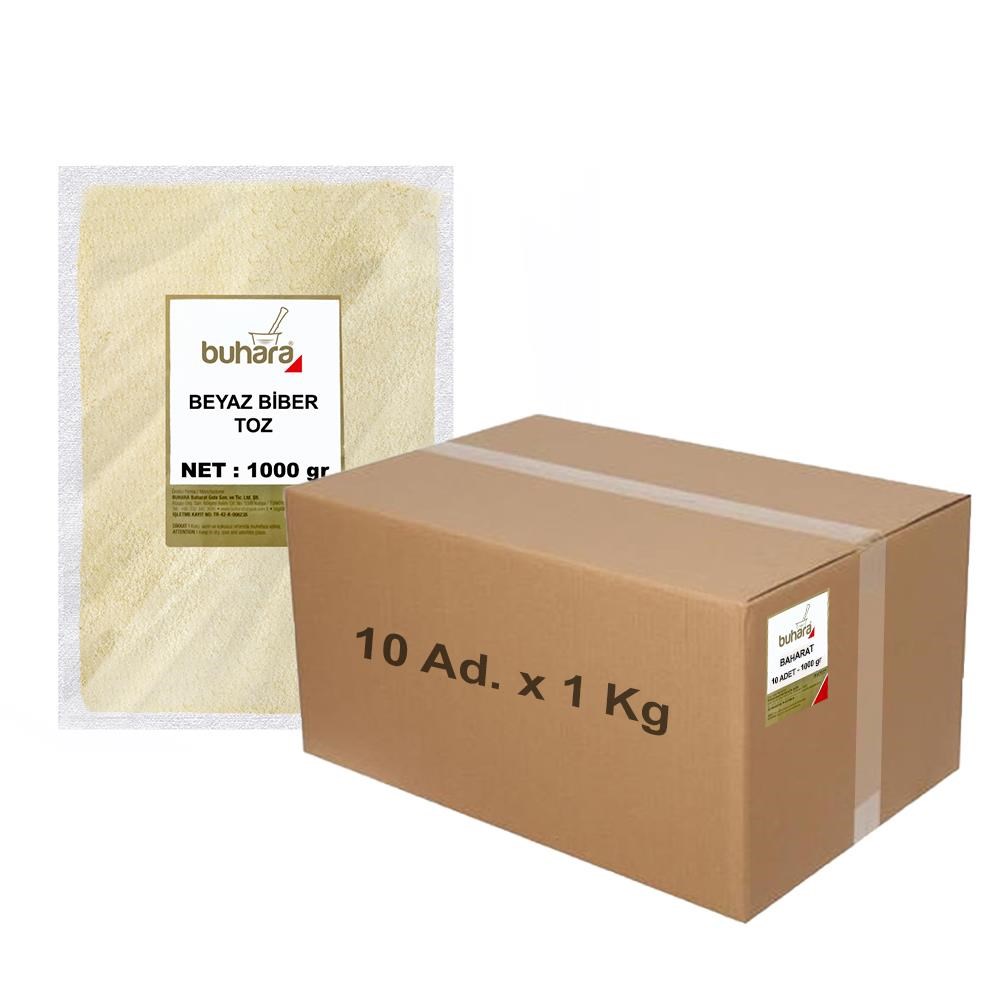 BUHARA TOPTAN BEYAZ BİBER TOZ 1 KG x 10 Ad - 10 KG - BUHARA