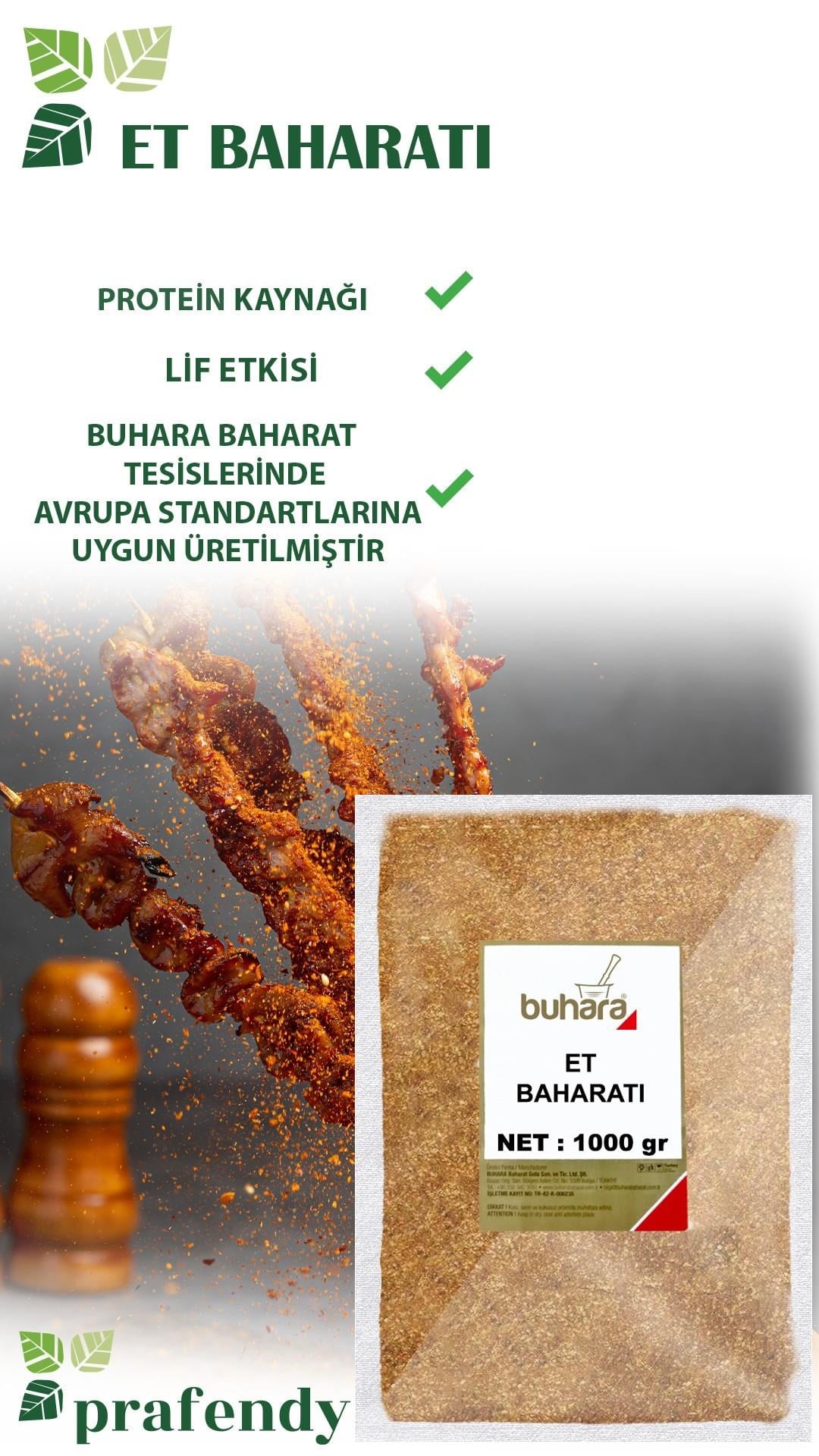 BUHARA TOPTAN ET BAHARATI 1 KG x 10 Ad - 10 KG - BUHARA