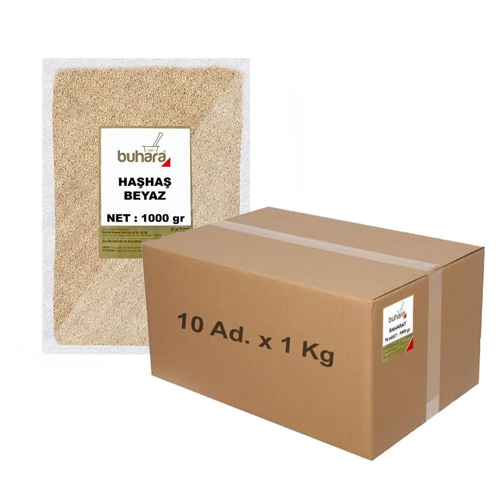 BUHARA TOPTAN HAŞHAŞ BEYAZ 1 KG x 10 Ad - 10 KG - BUHARA