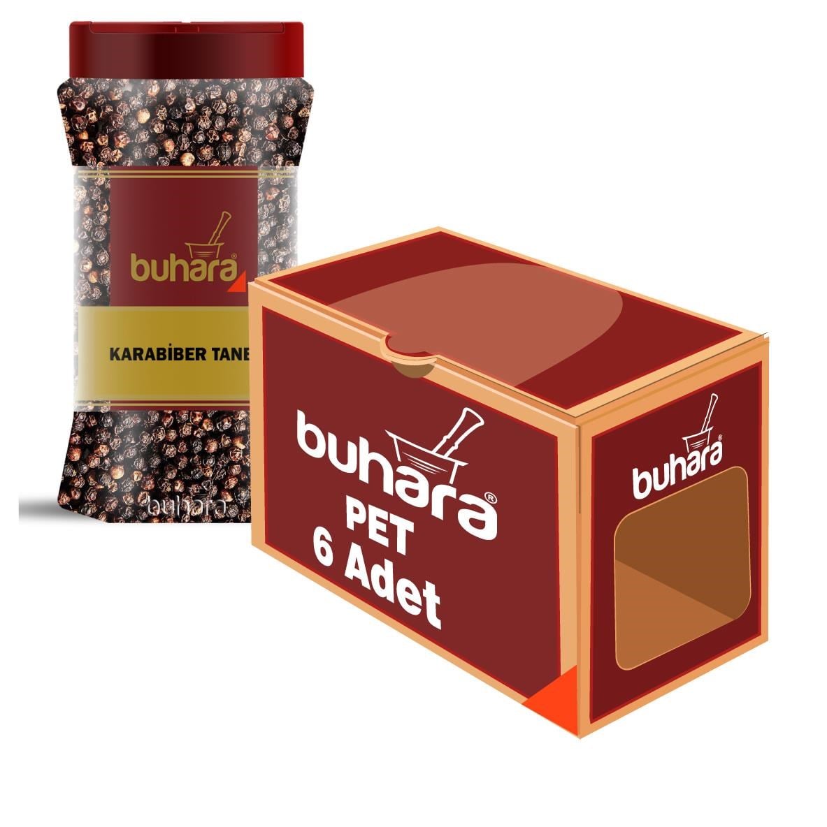 BUHARA TOPTAN KARABİBER TANE 500 GR x 6 Ad. PET - BUHARA