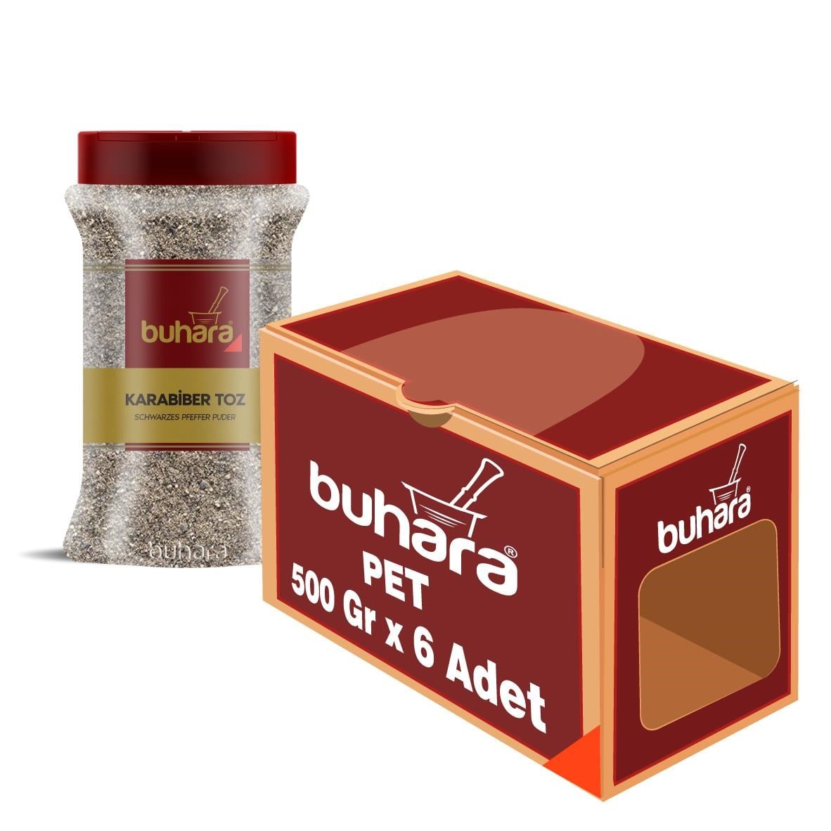 BUHARA TOPTAN KARABİBER TOZ 500 GR x 6 Ad. PET - BUHARA