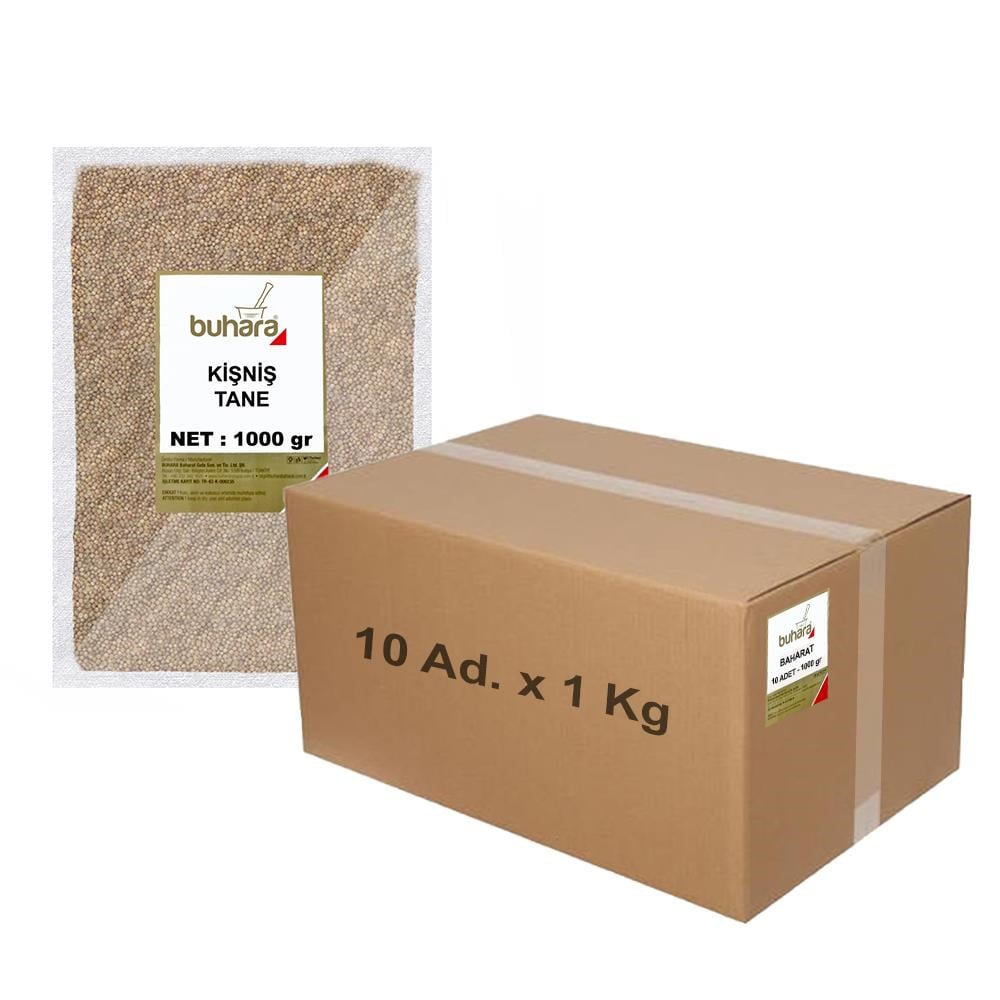 BUHARA TOPTAN KİŞNİŞ TANE 1 KG x 10 Ad - 10 KG - BUHARA