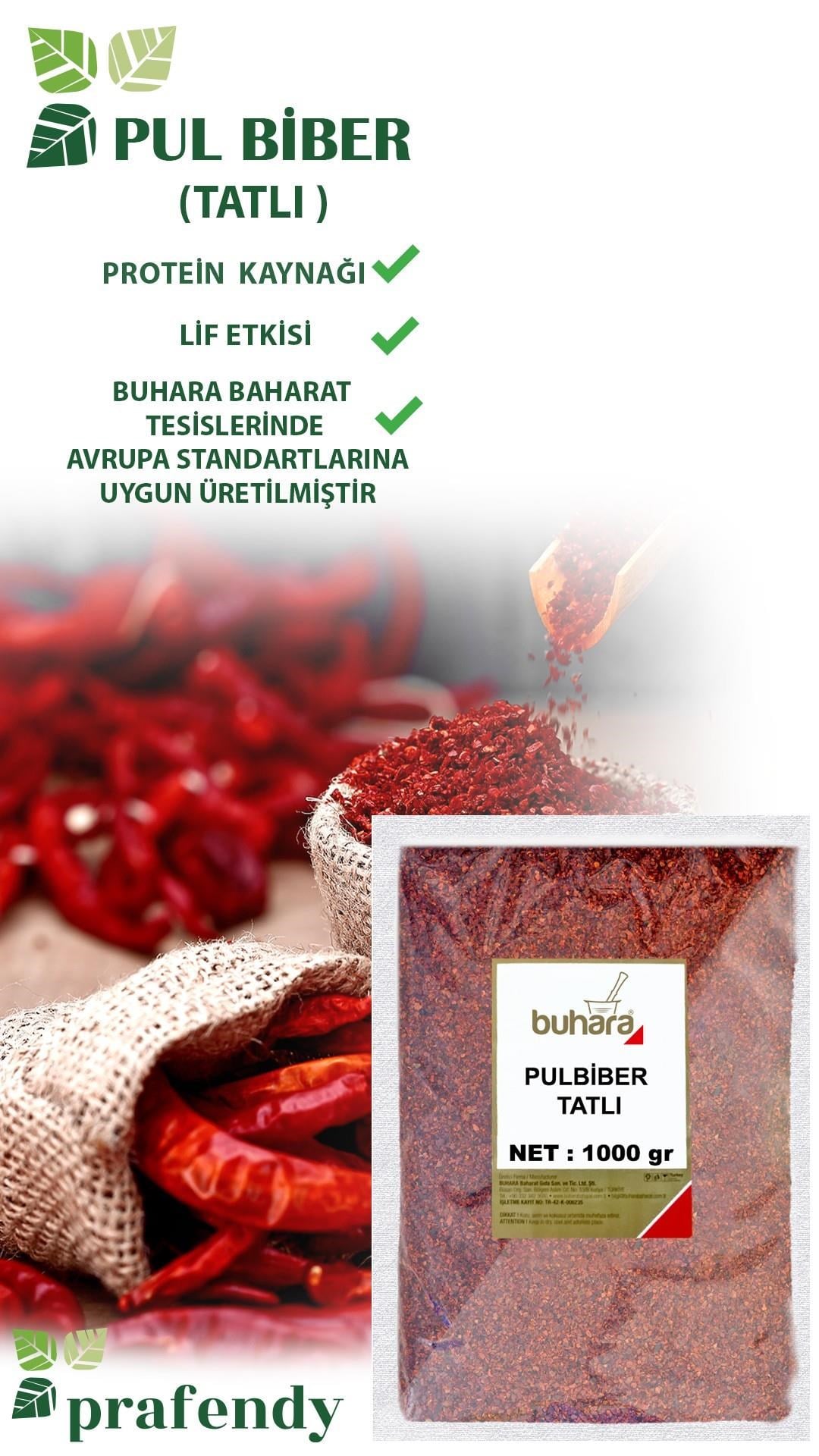 BUHARA TOPTAN PULBİBER TATLI 1 KG x 10 Ad - 10 KG - BUHARA