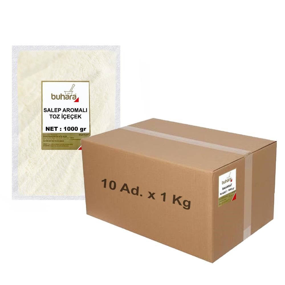 BUHARA TOPTAN SAHLEP AROMALI TOZ İÇECEK 1 KG x 10 Ad - 10 KG - BUHARA