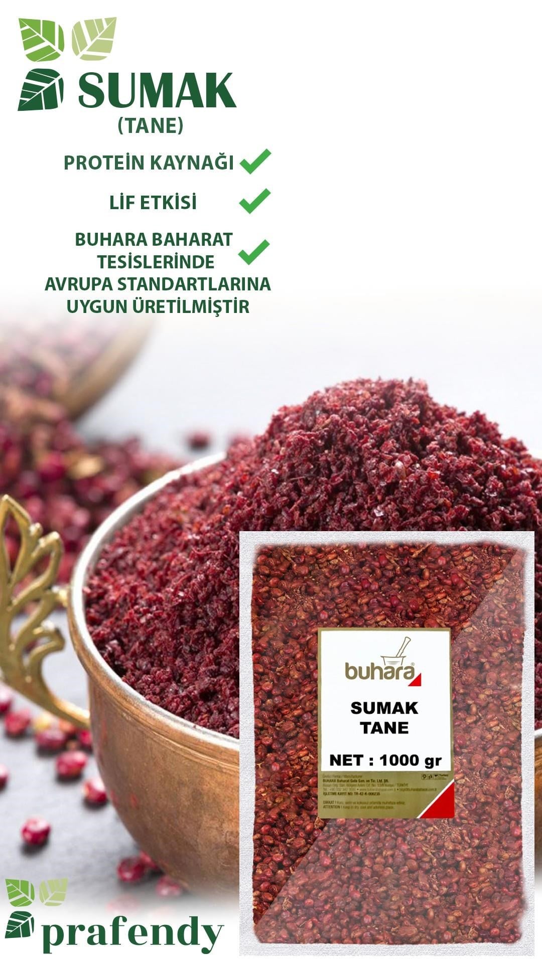 BUHARA TOPTAN SUMAK TANE 1 KG x 10 Ad - 10 KG - BUHARA