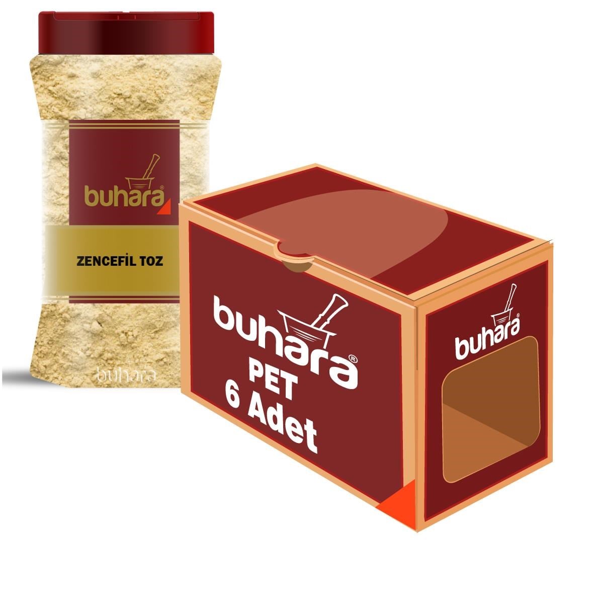 BUHARA TOPTAN ZENCEFİL TOZ 500 GR x 6 Ad. PET - BUHARA