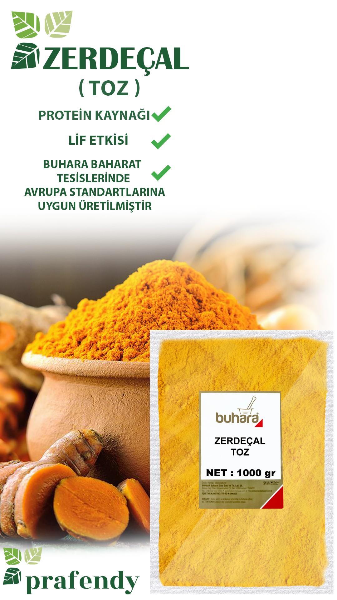BUHARA TOPTAN ZERDEÇAL TOZ 1 KG x 10 Ad - 10 KG - BUHARA