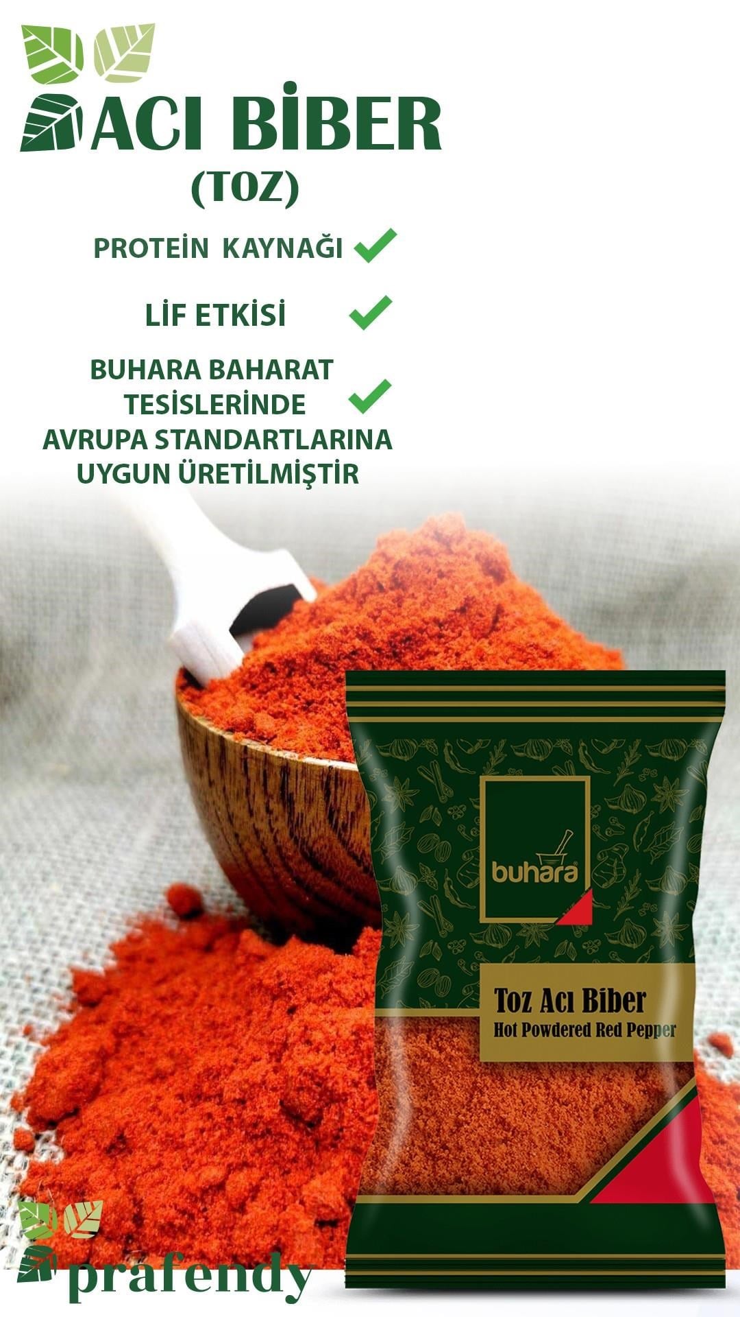 BUHARA TOZ ACI BİBER 200 GR - BUHARA BAHARAT