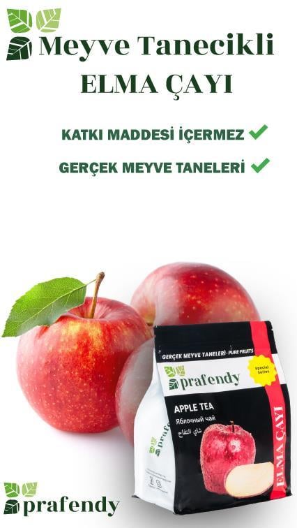 PRAFENDY ELMA ÇAYI GERÇEK MEYVE TANELİ 1000 GR - PRAFENDY