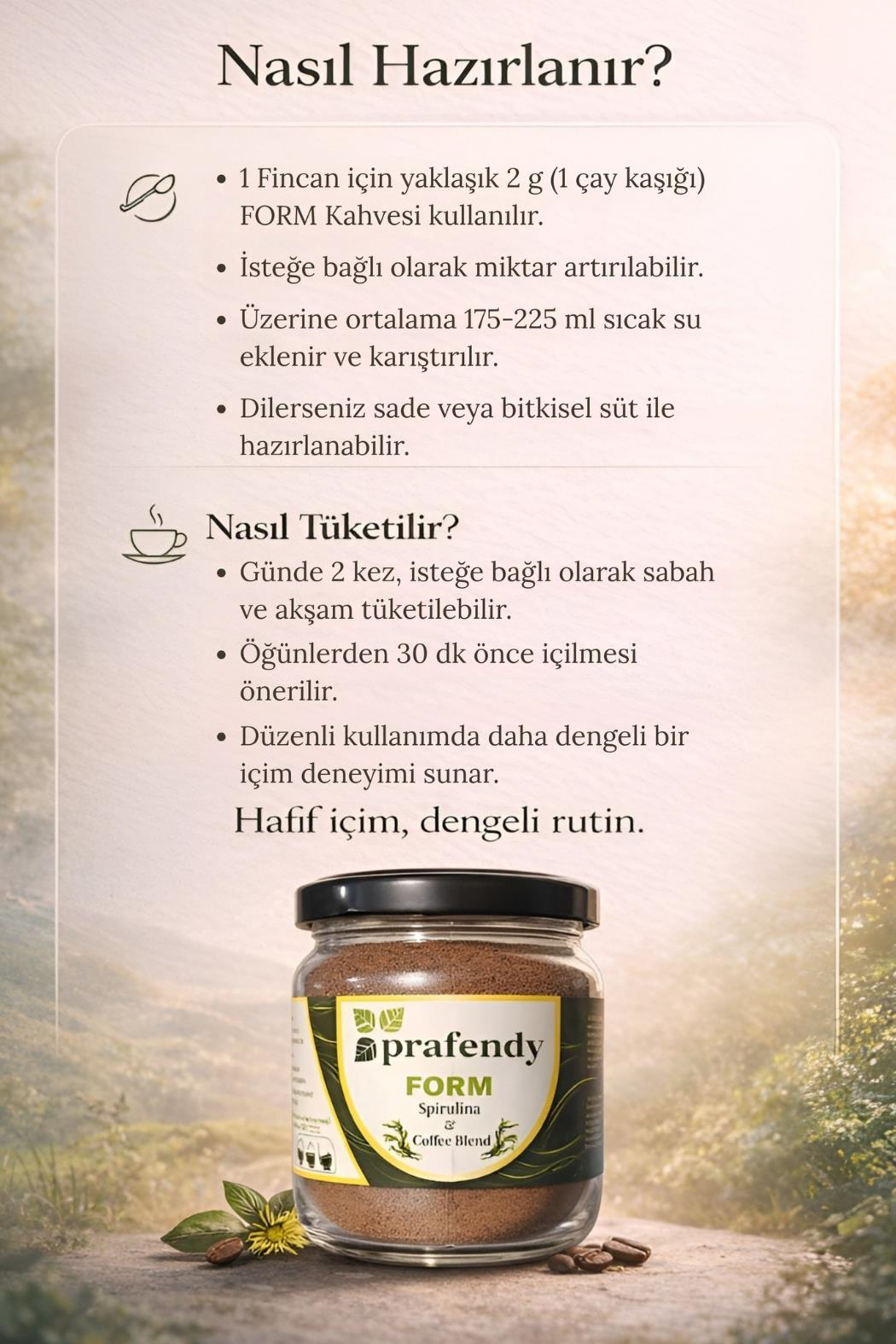 PRAFENDY FORM SPIRULINA KAHVE 125g - PRAFENDY