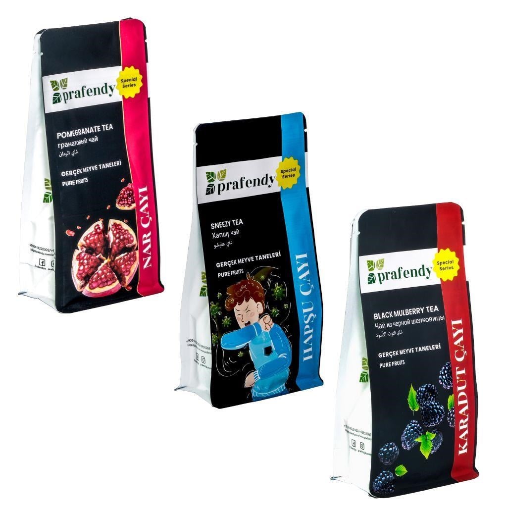 PRAFENDY NAR - HAPŞU - KARADUT ÇAYI, GERÇEK MEYVE TANELİ 3 x 250 Gr - PRAFENDY