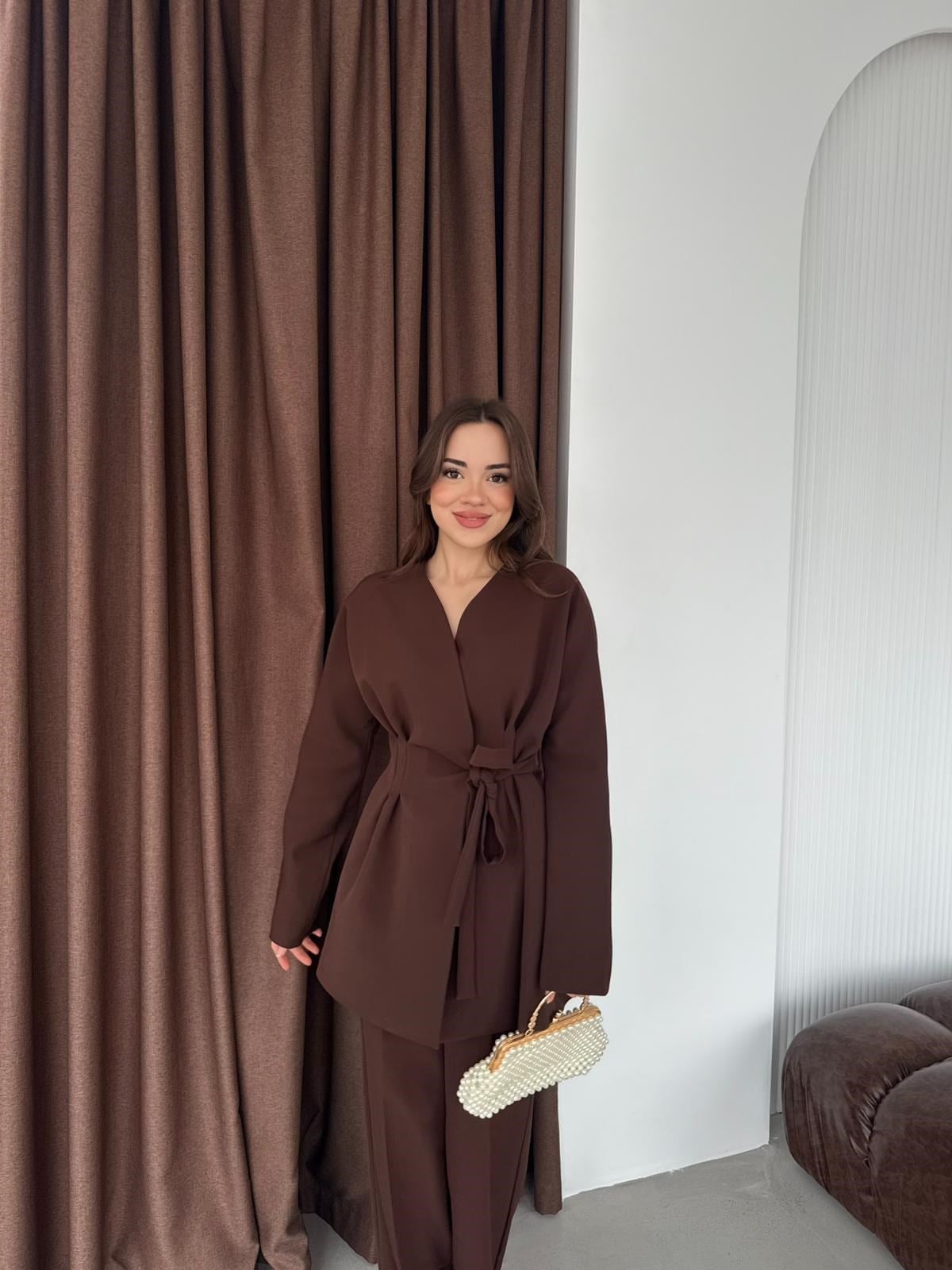 Bağlamalı Ceket Takım
