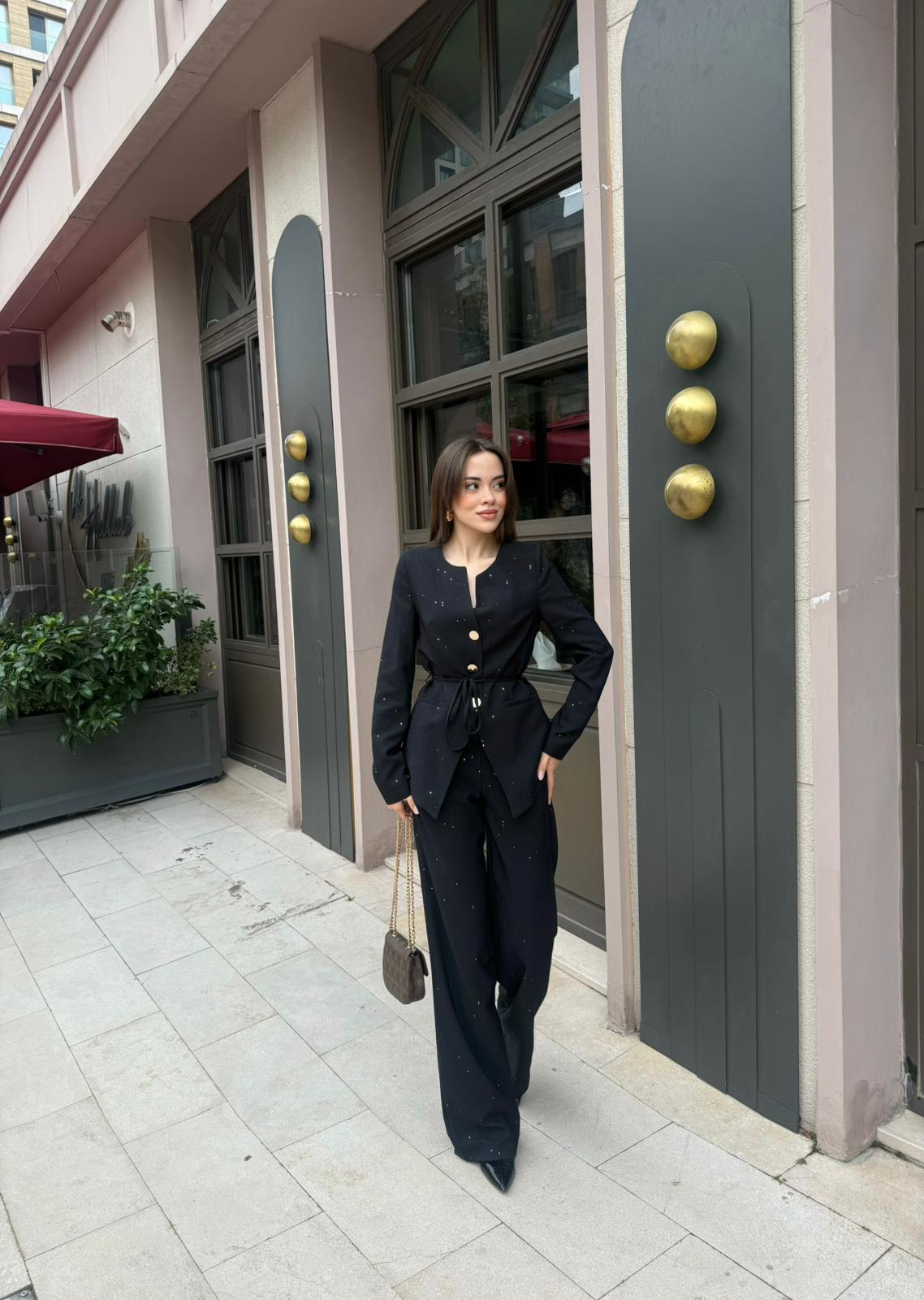 Bağlamalı Ceket Takım