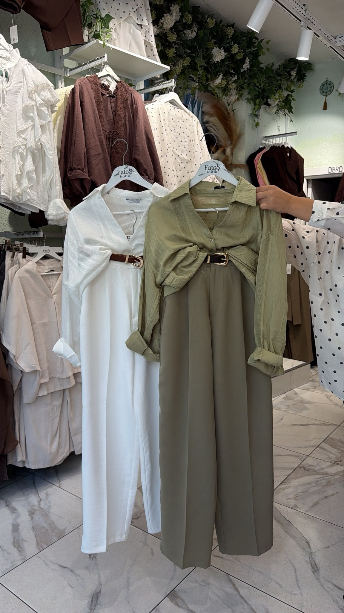 Beyaz Palazzo Model Pantolon