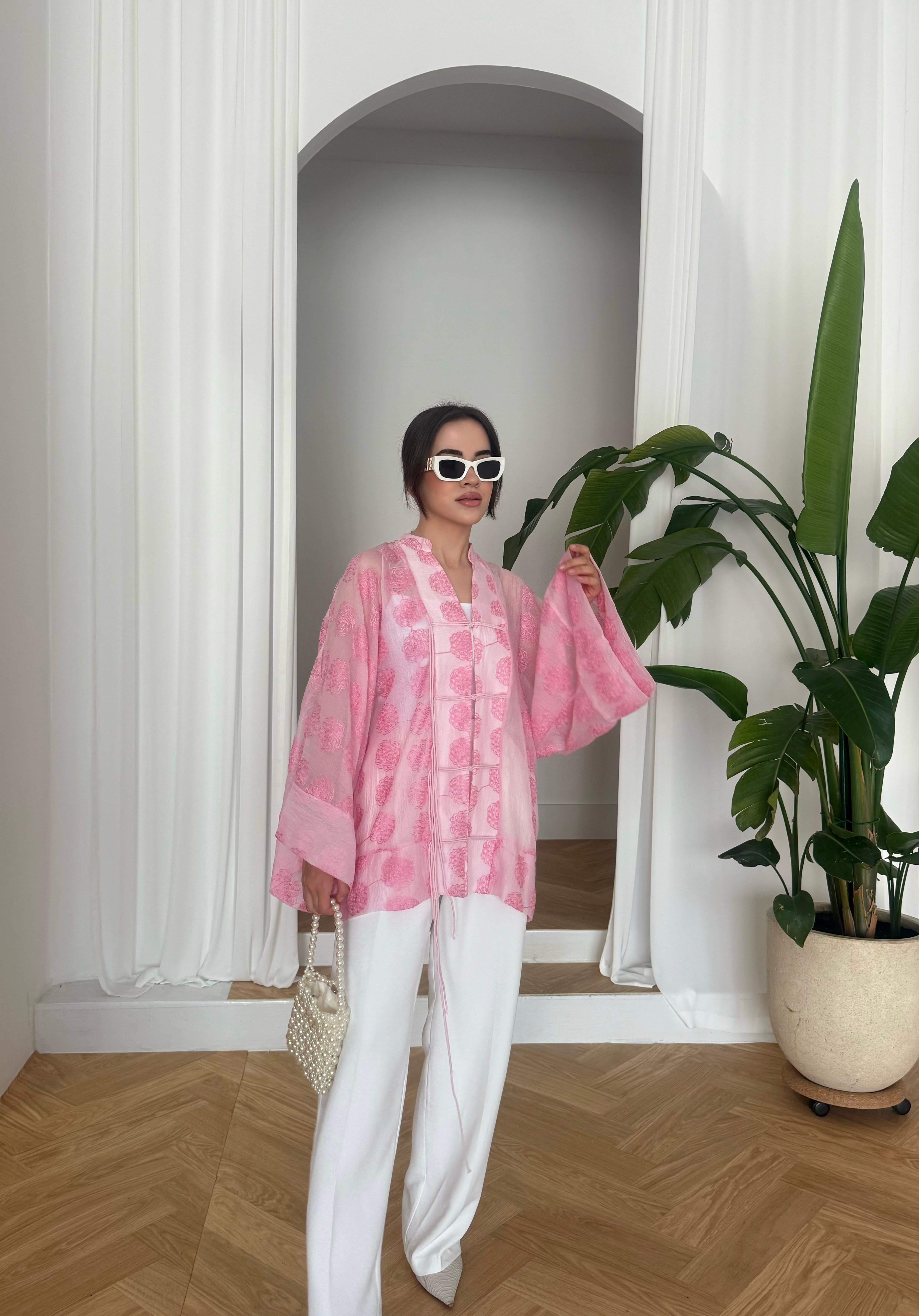 Beyaz Palazzo Model Pantolon