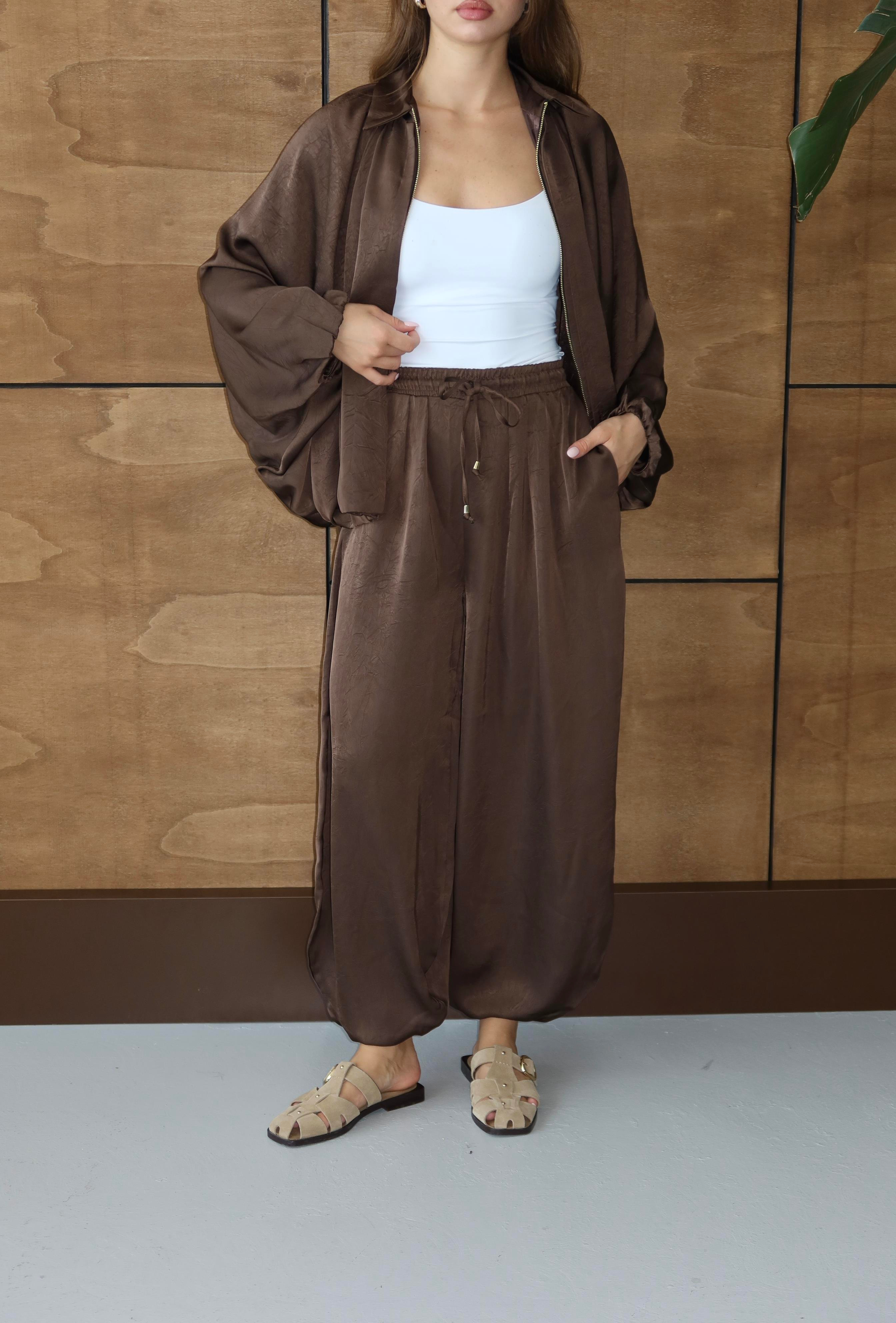 Bomber Saten Pantolon