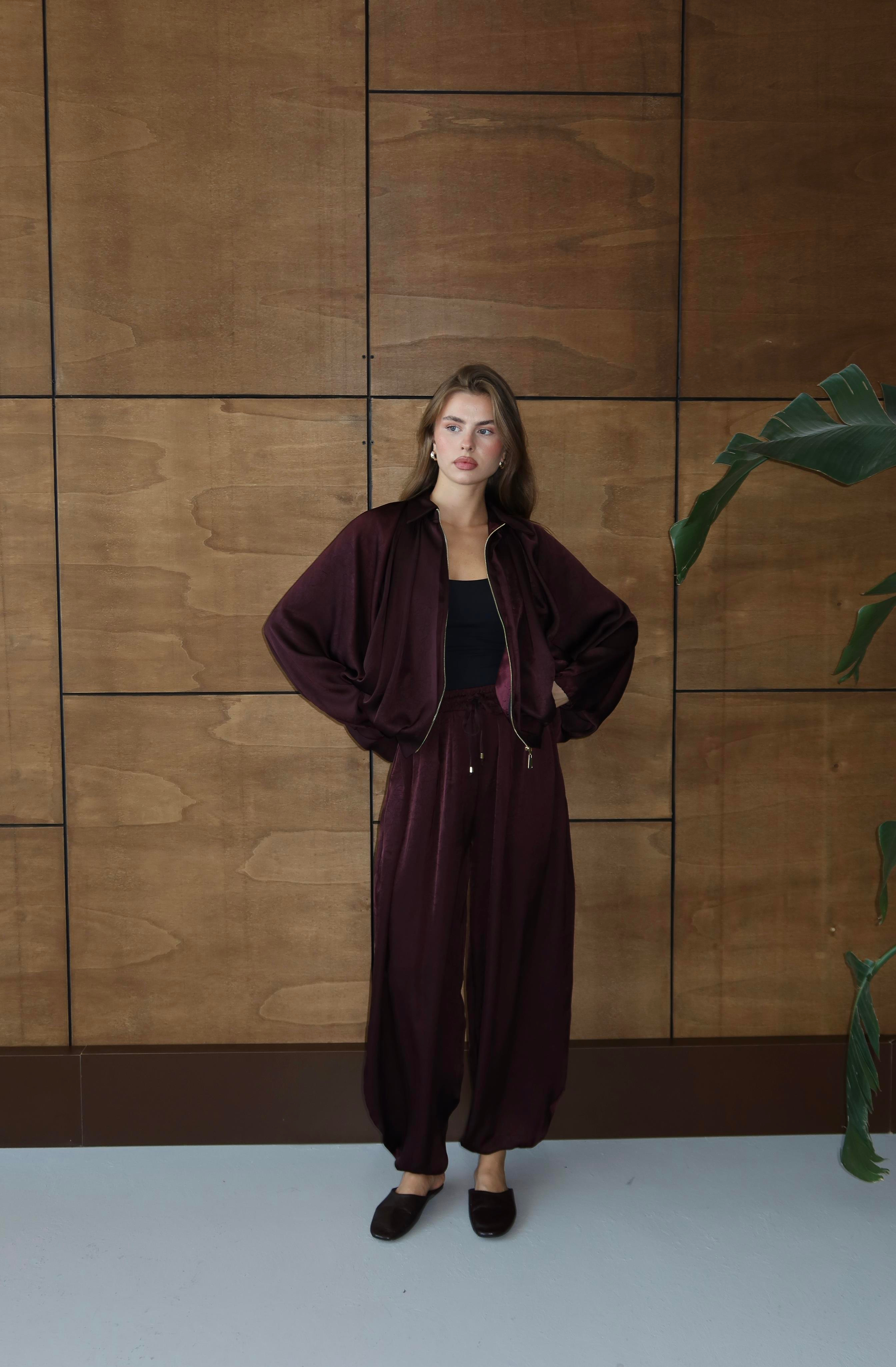 Bomber Saten Pantolon