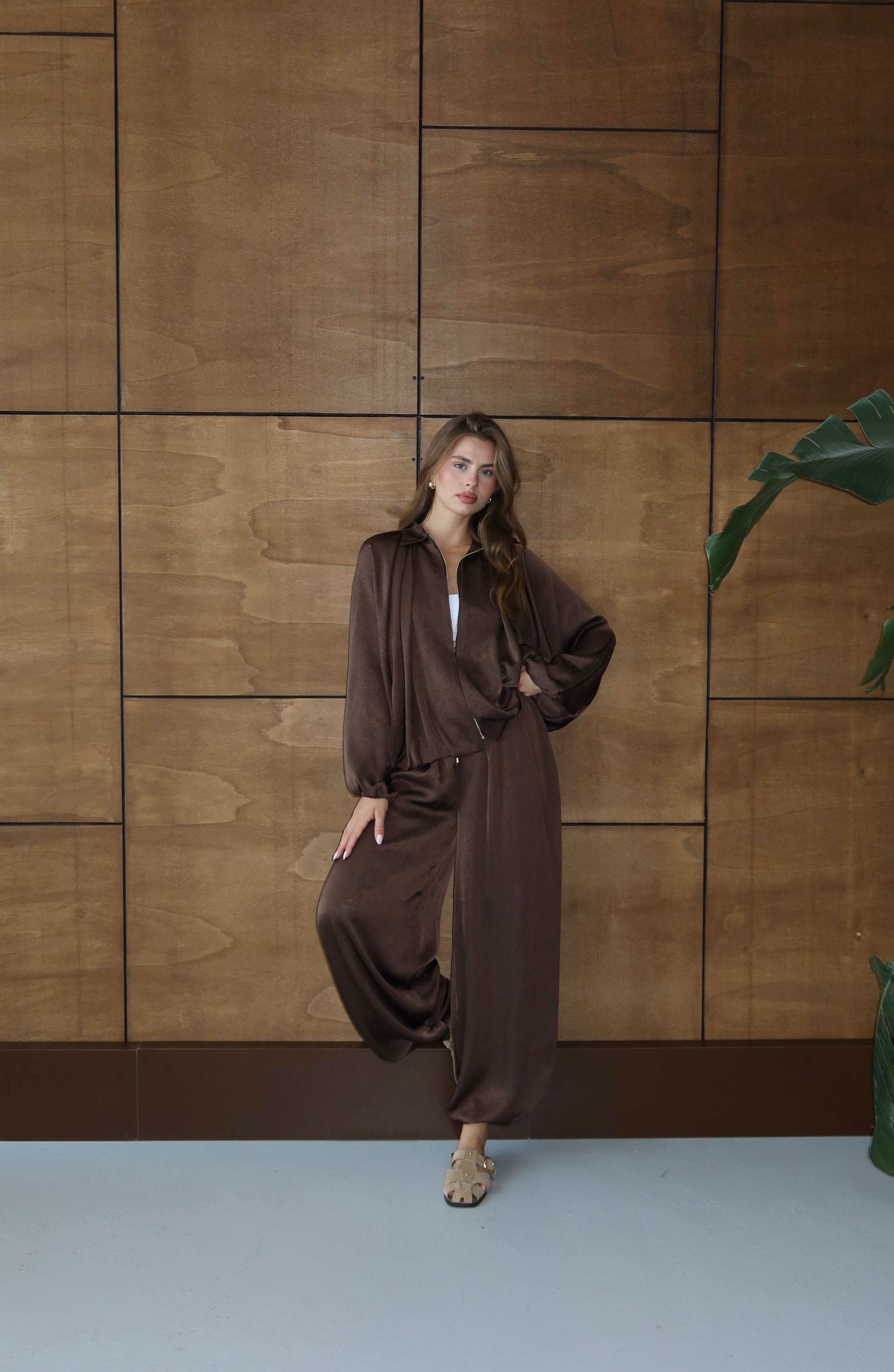 Bomber Saten Pantolon